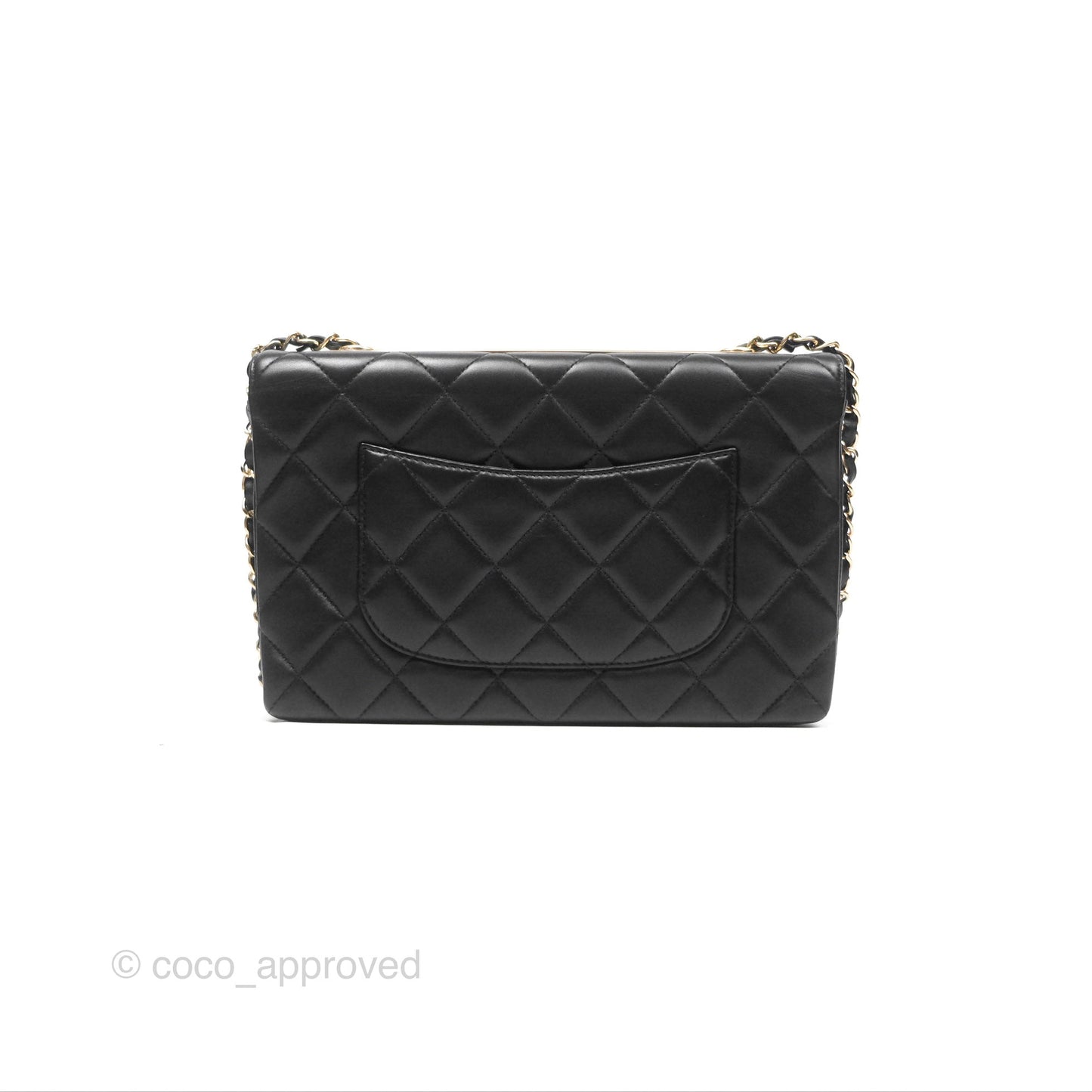 Chanel Trendy CC Flap Clutch Bag Black Lambskin Gold Hardware