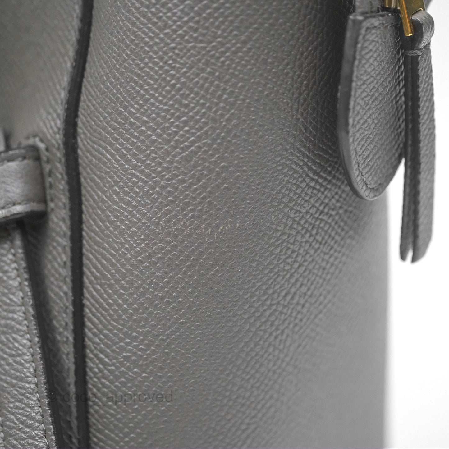 Celine Micro Belt Bag Grey Grained Calfskin Gold Hardware