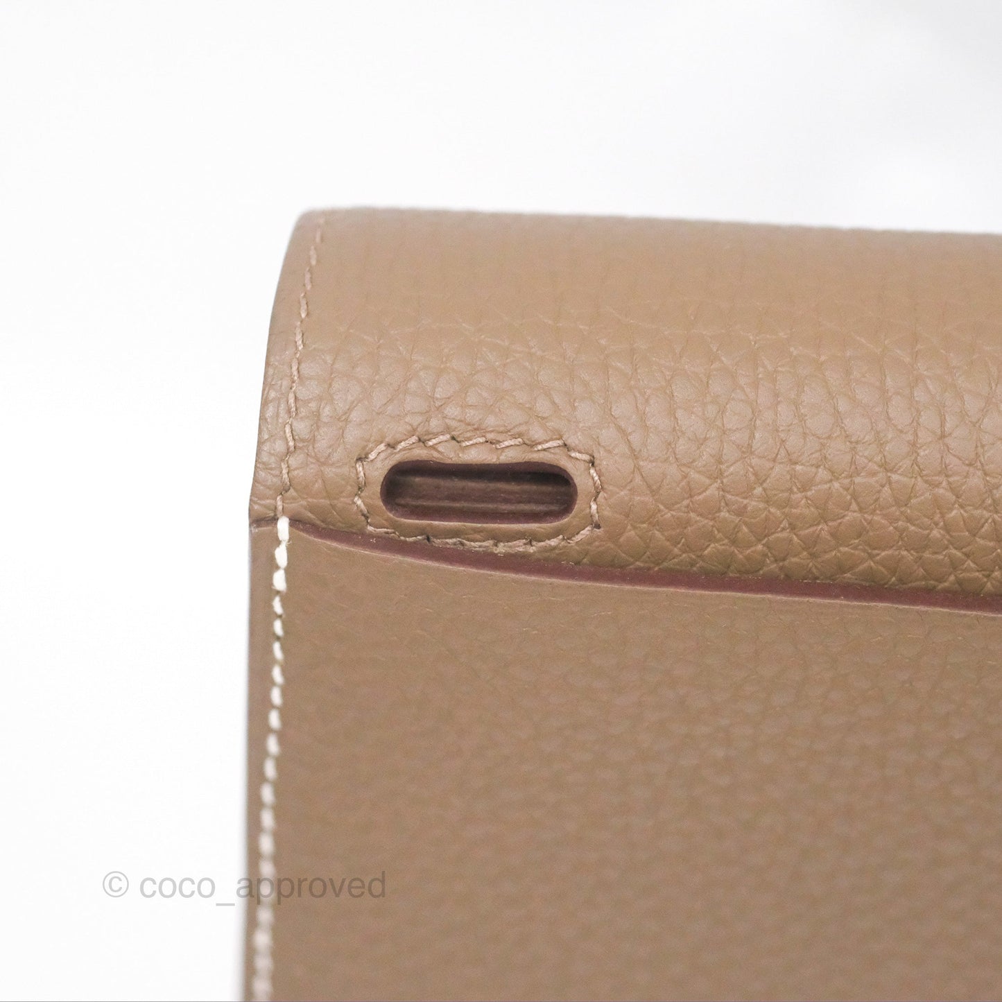 Hermès Halzan 25 Etoupe Clemence Palladium Hardware
