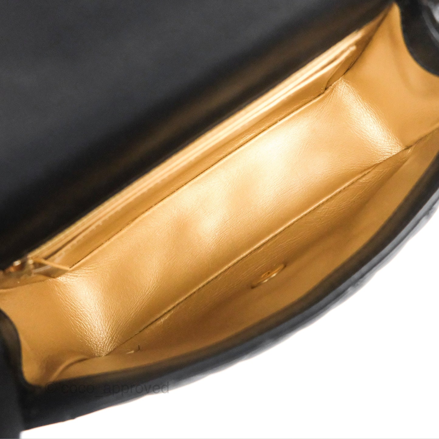 Chanel Mini Rectangular Pearl Crush Black Lambskin Aged Gold Hardware