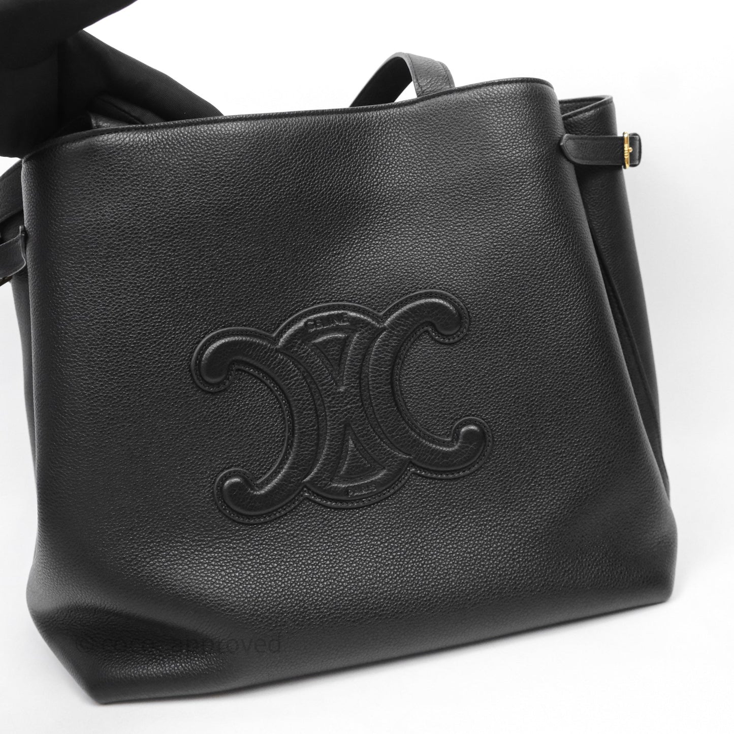 Celine Medium Cabas Anaïs Cuir Triomphe in Grained Calfskin Black