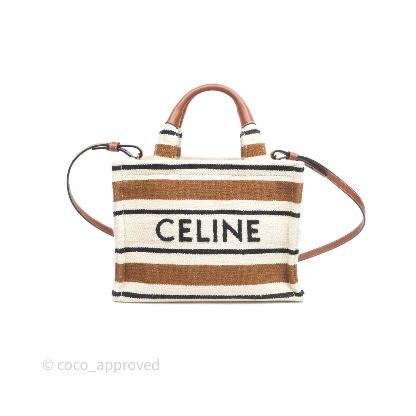 Celine Small Cabas Thais Striped Textile Bag Canvas