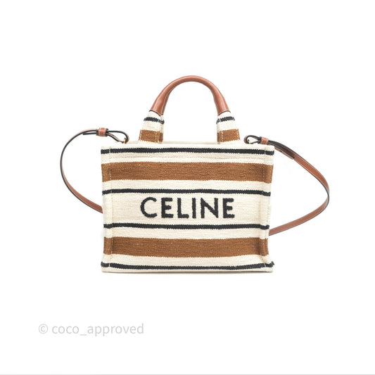 Celine Small Cabas Thais Striped Textile Bag Canvas