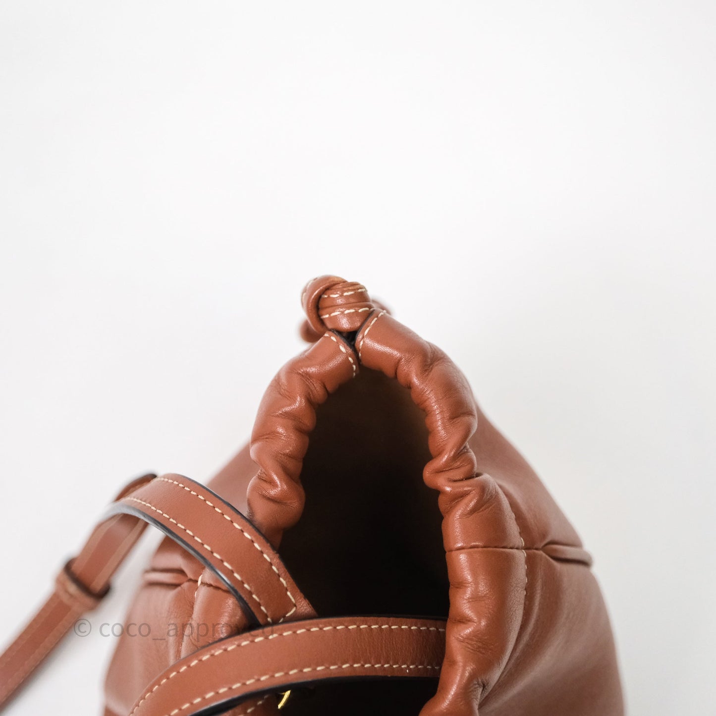 Celine Drawstring Cabas Tote Bag Triomphe in Grained Calfskin Tan
