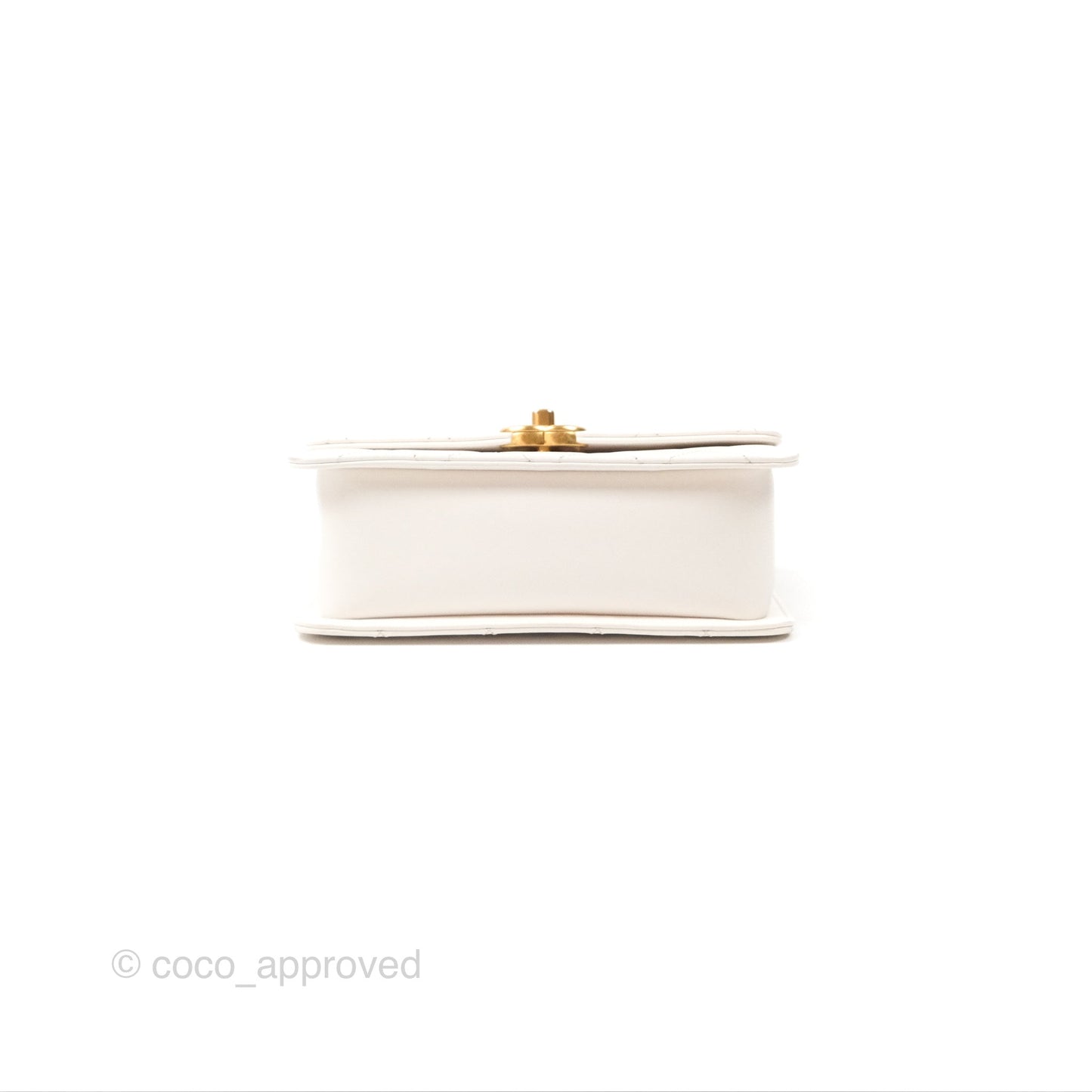 Chanel Quilted Mini Perfect Fit Adjustable White Calfskin Gold Hardware 24C