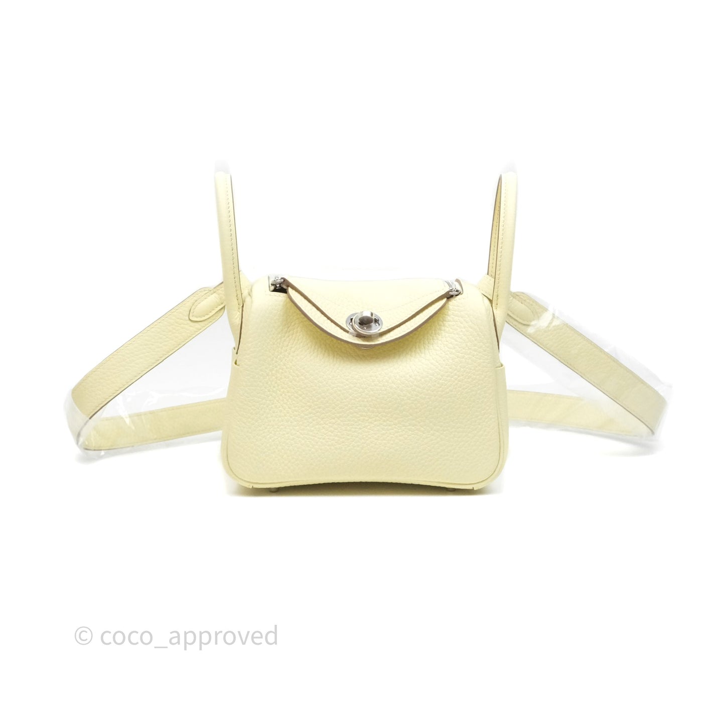 Hermès Mini Lindy II 20 Jaune Milton Clemence Palladium Hardware