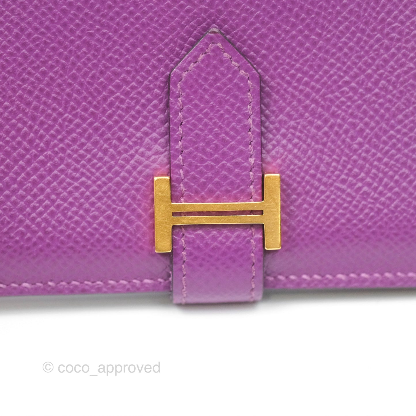Hermès Bearn Card Holder Epsom Anemone Gold Hardware