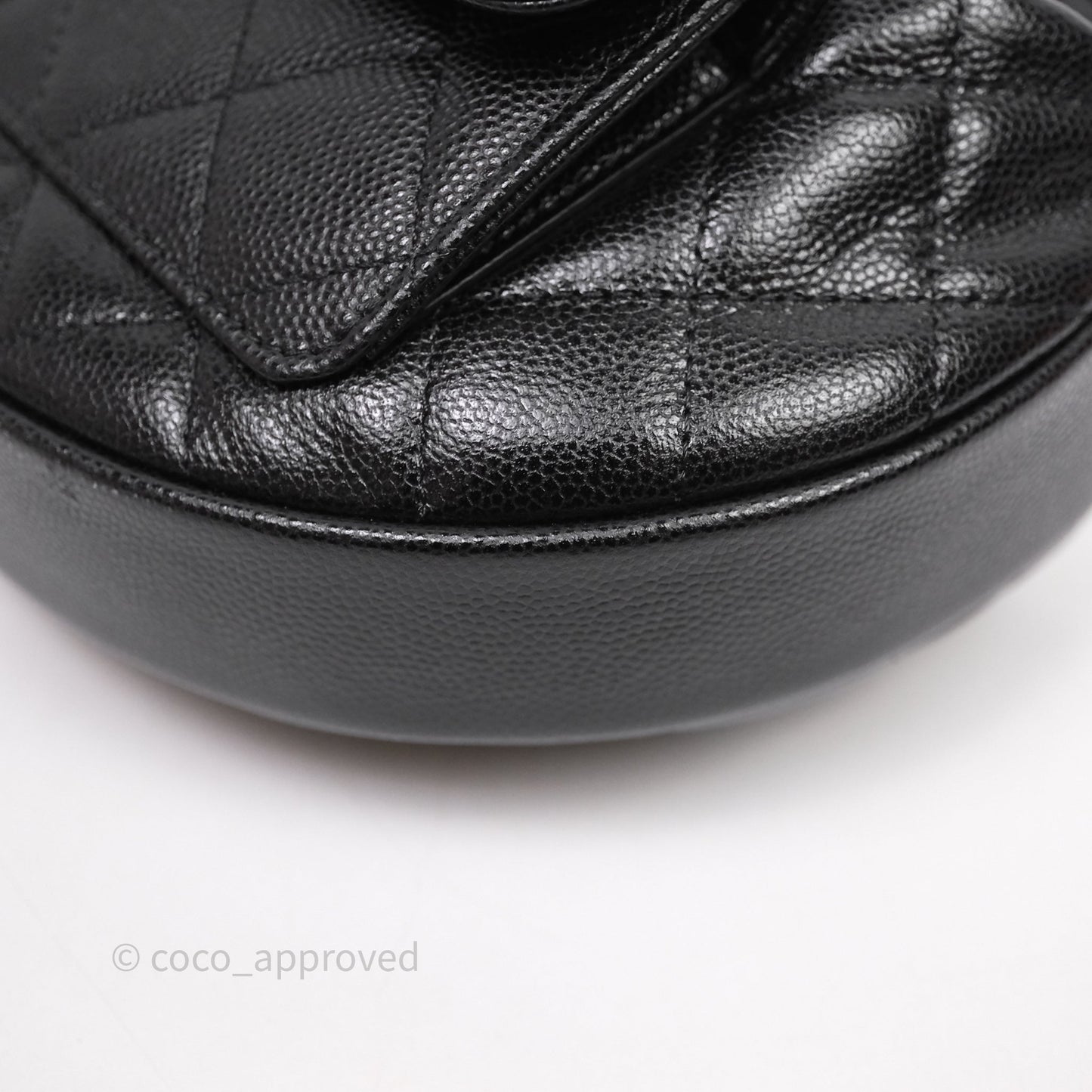 Chanel Quilted Polly Pocket Hobo Bag Caviar Black Gold Hardware
