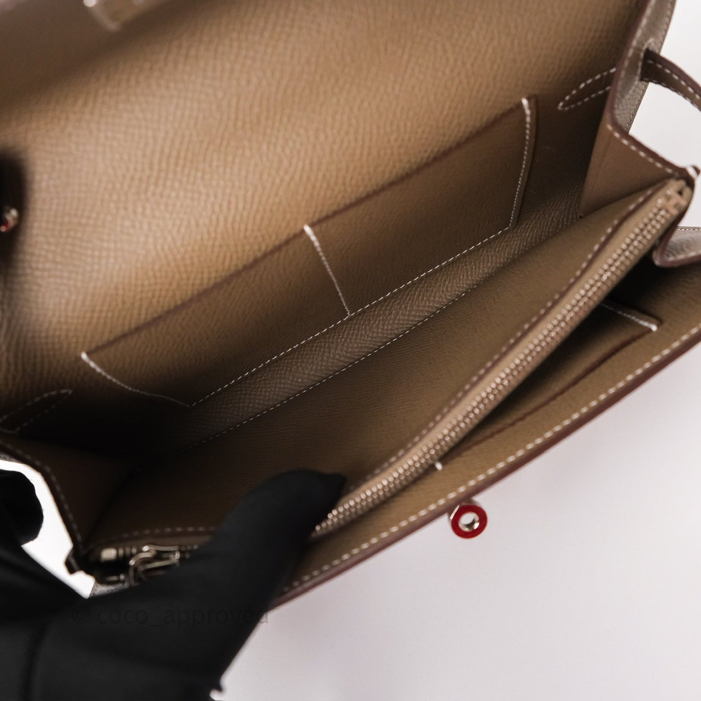 Hermès Kelly To Go Wallet Etoupe 18 Epsom Palladium Hardware