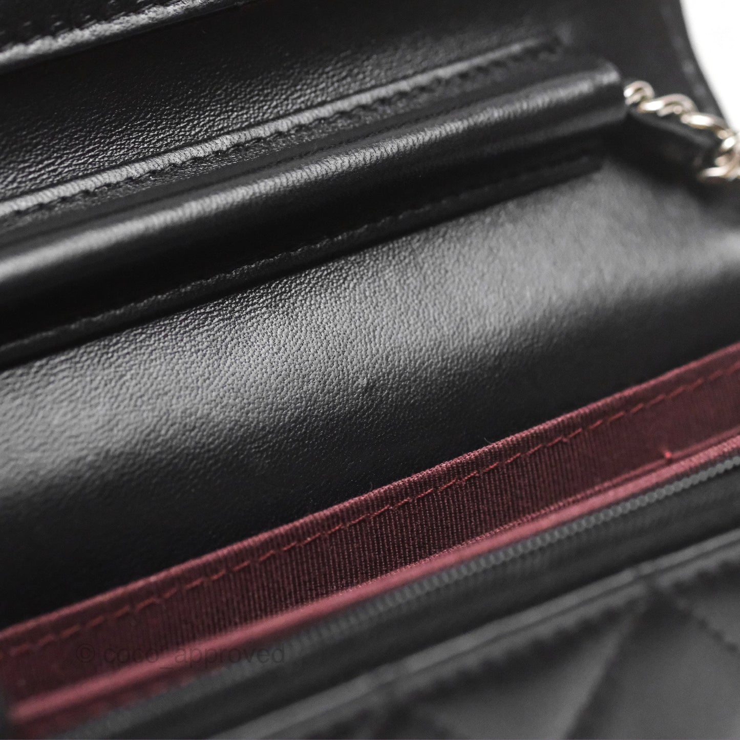 Chanel Quilted Mini Wallet on Chain WOC Black Lambskin Silver Hardware