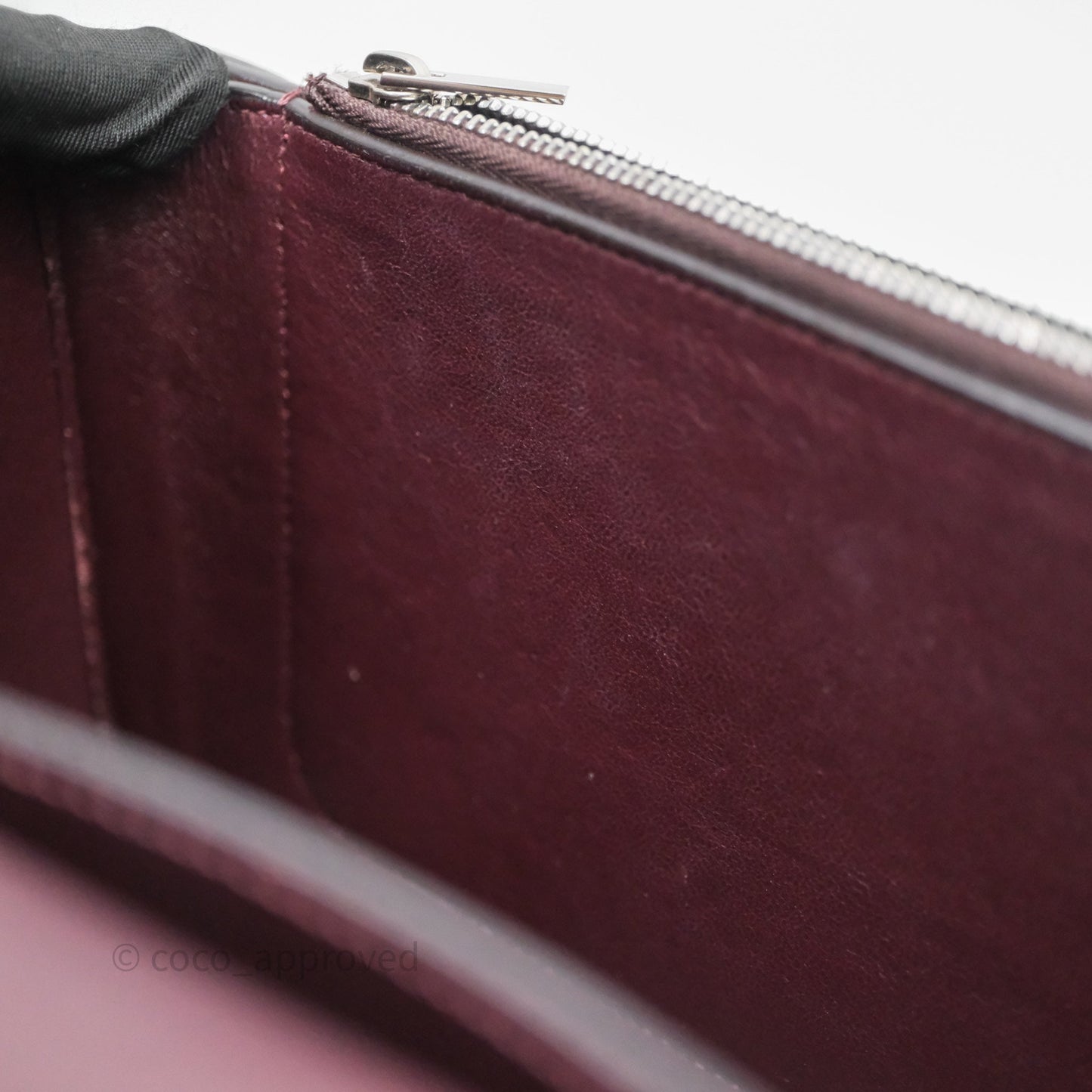 Celine Medium Frame Bag Burgundy / Pearl Blue Calfskin Silver Hardware