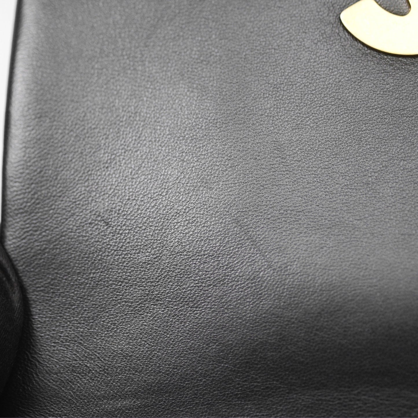 Chanel Small Chain Flap Bag Black Lambskin Aged Gold Hardware 22A