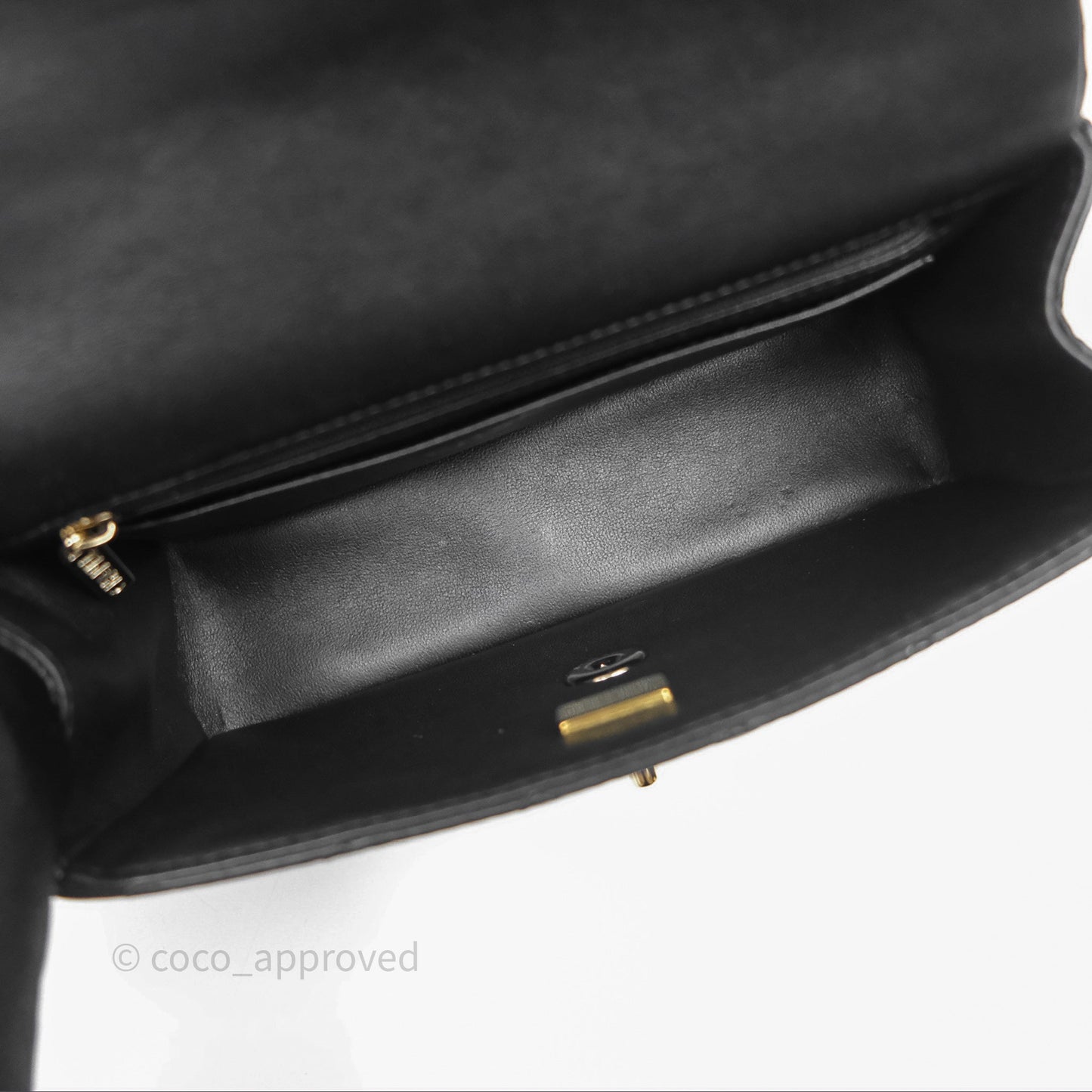 Chanel Top Handle Mini Rectangular Flap Black Lambskin Gold Hardware