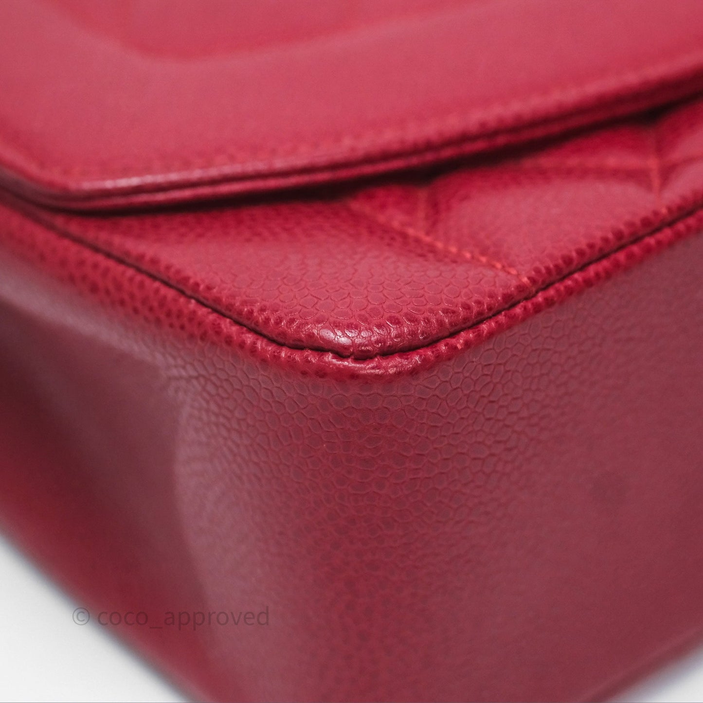 Chanel Medium Vintage Quilted Classic Diana Flap Bag Red Caviar 24K Gold Hardware