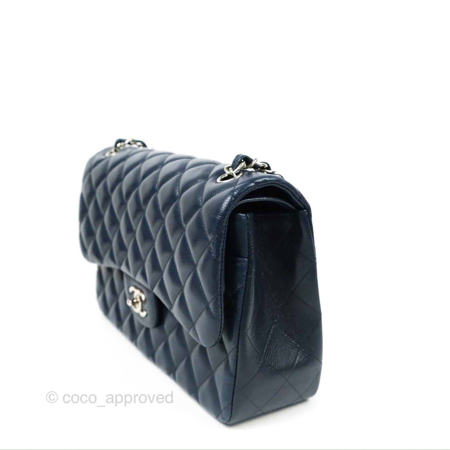 Chanel Jumbo Double Flap Navy Caviar Silver Hardware⁣⁣