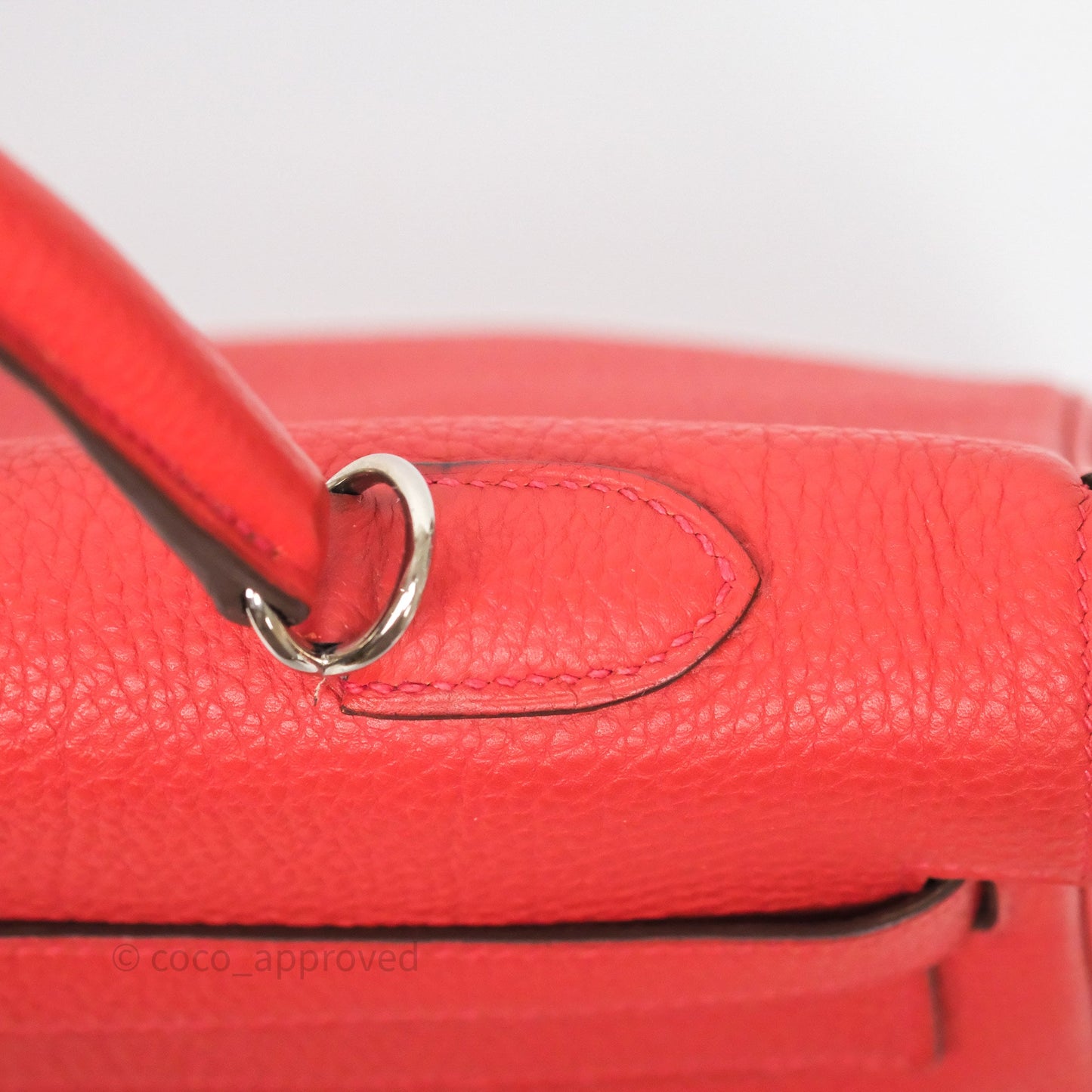 Hermès Kelly 35 Retourne Red Togo Palladium Hardware