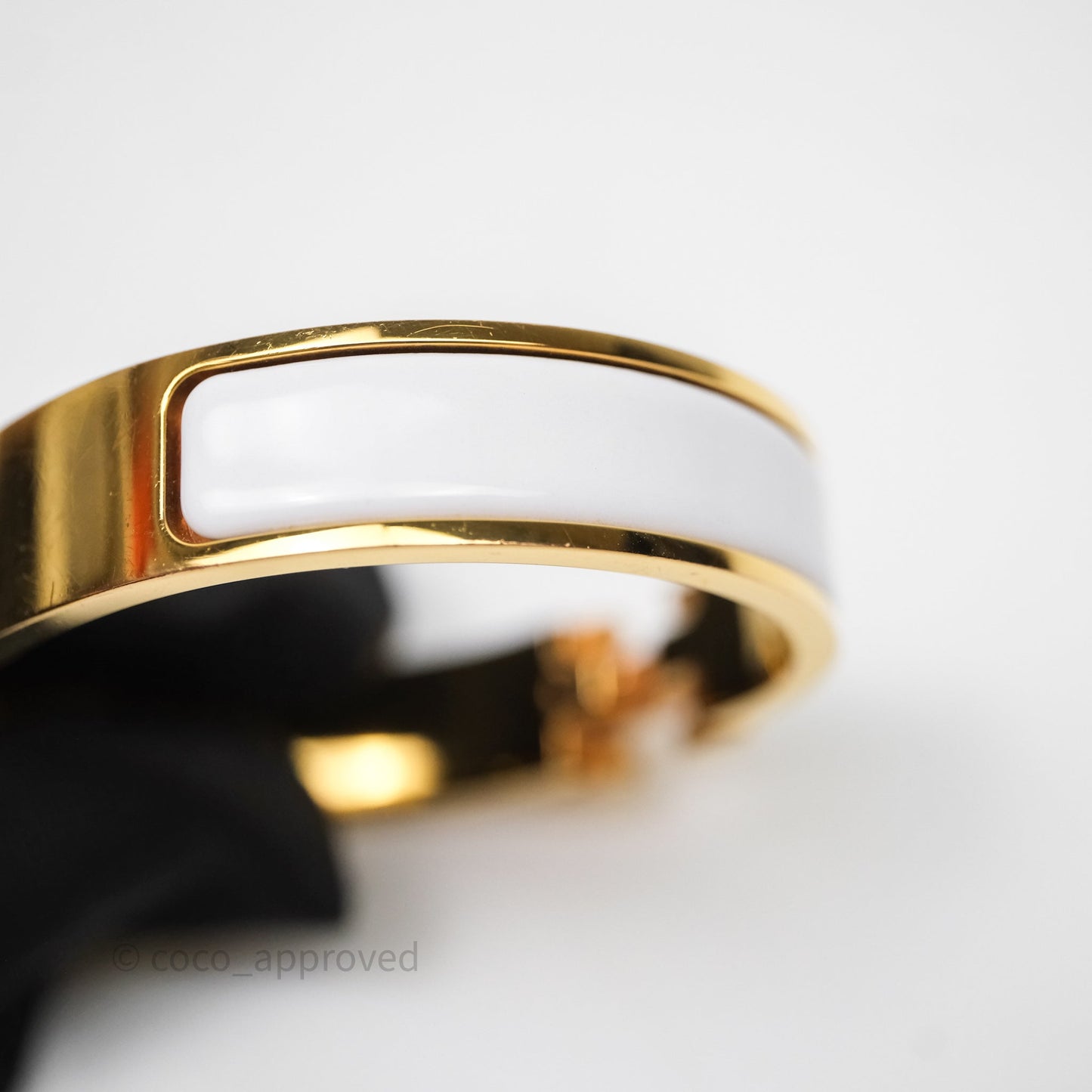 Hermès Clic H Bracelet White Gold Hardware PM