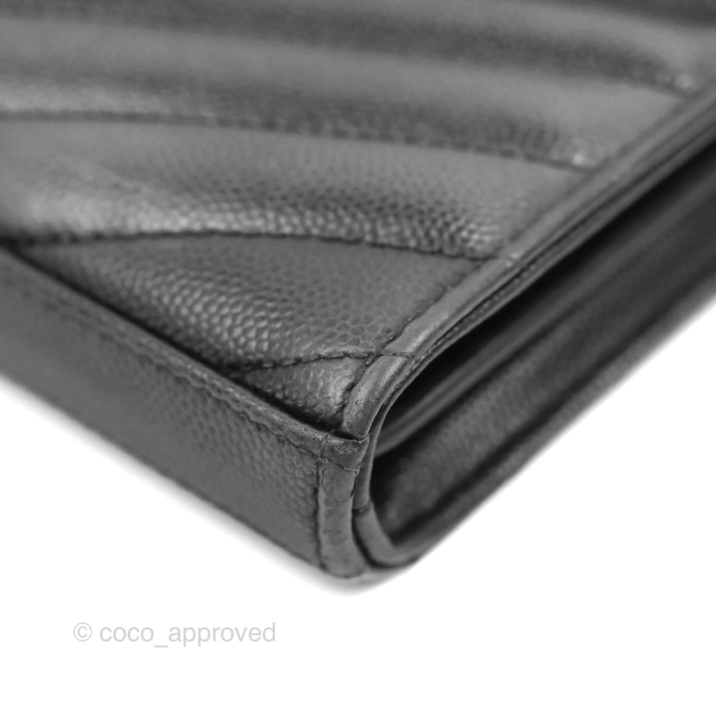Saint Laurent Wallet on Chain WOC Black Grained Leather Gold Hardware