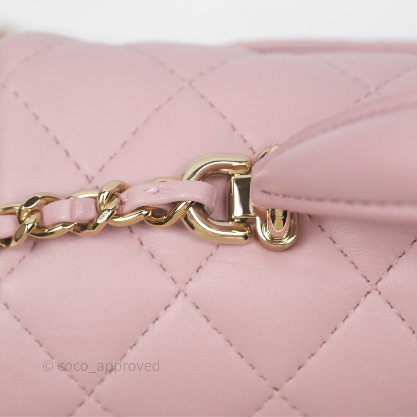 Chanel Top Handle Mini Rectangular Flap Lilac Pink Lambskin Gold Hardware