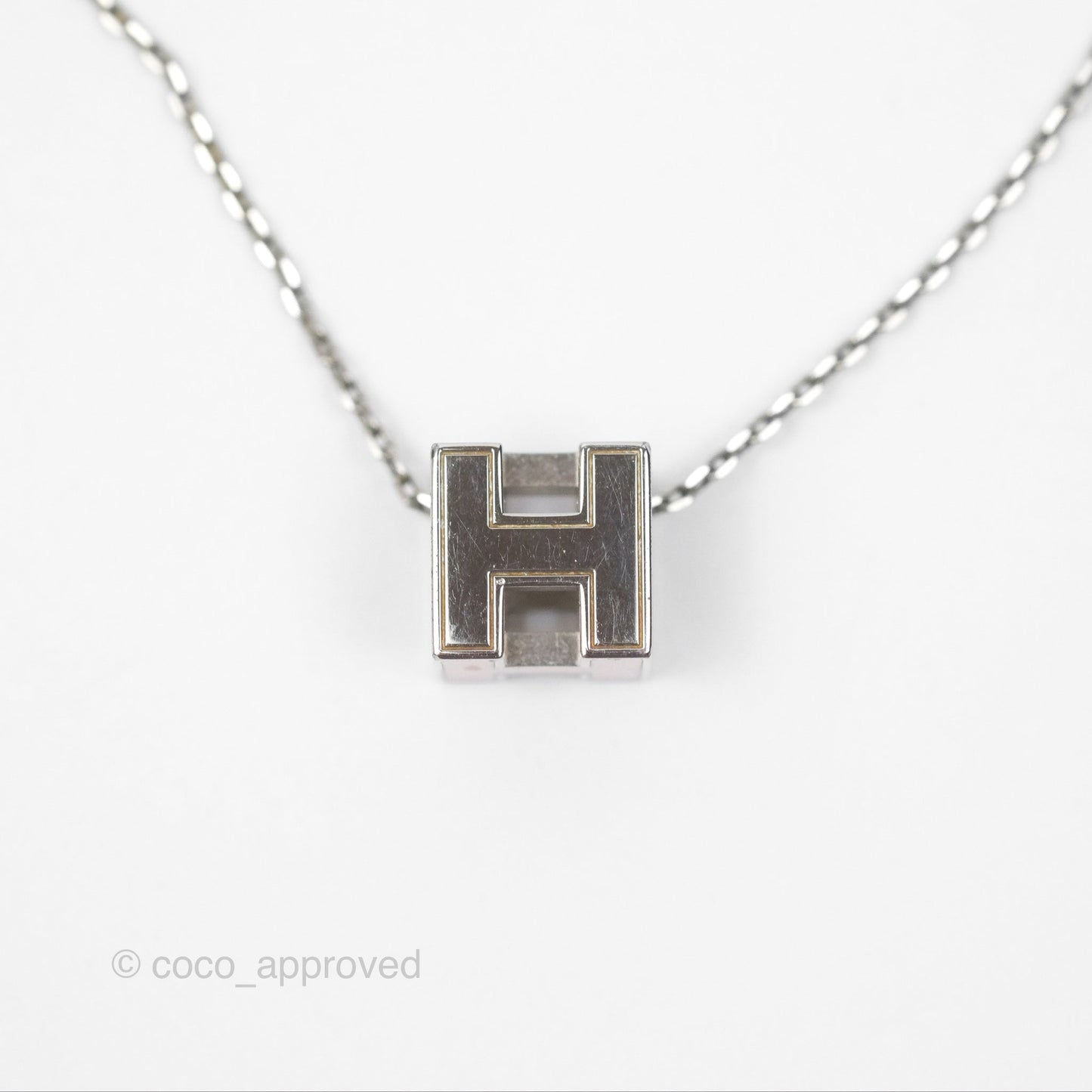 Hermès Cage D'H Necklace Rose Dragee 3Q Palladium Hardware