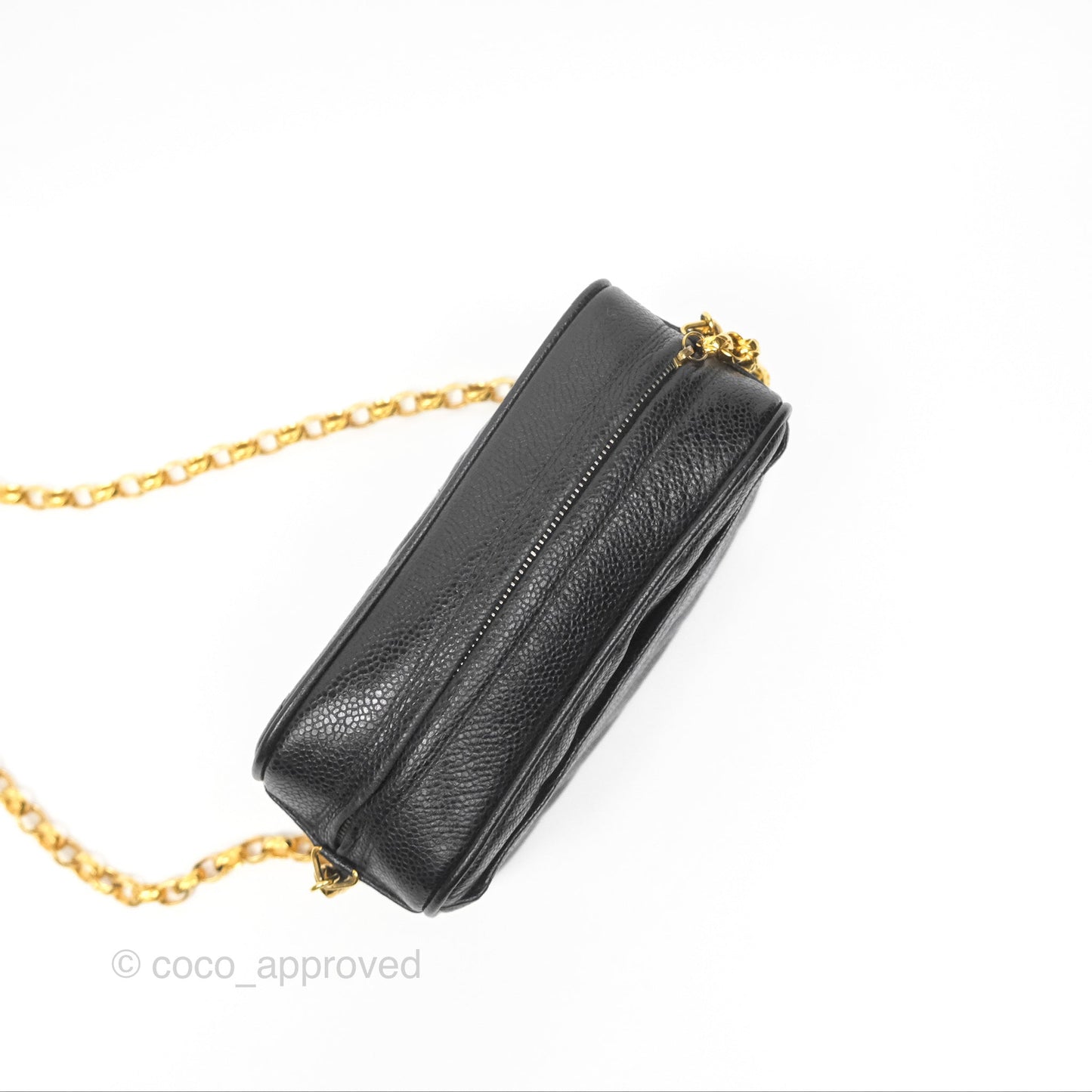 Chanel Vintage Small Camera Bag Black Caviar Gold Hardware