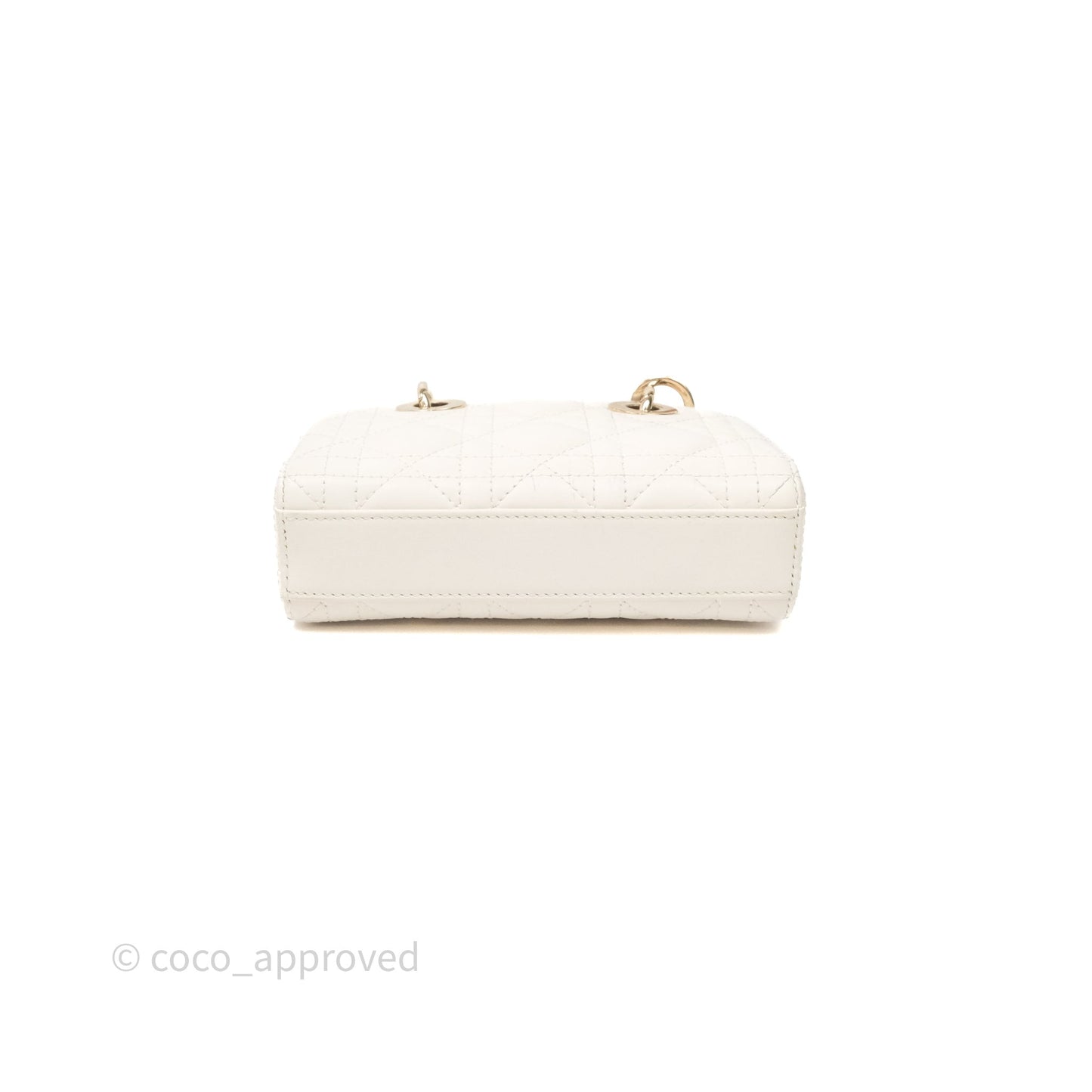 Christian Dior Micro Lady D-Joy Bag Latte Cannage Lambskin Gold Hardware