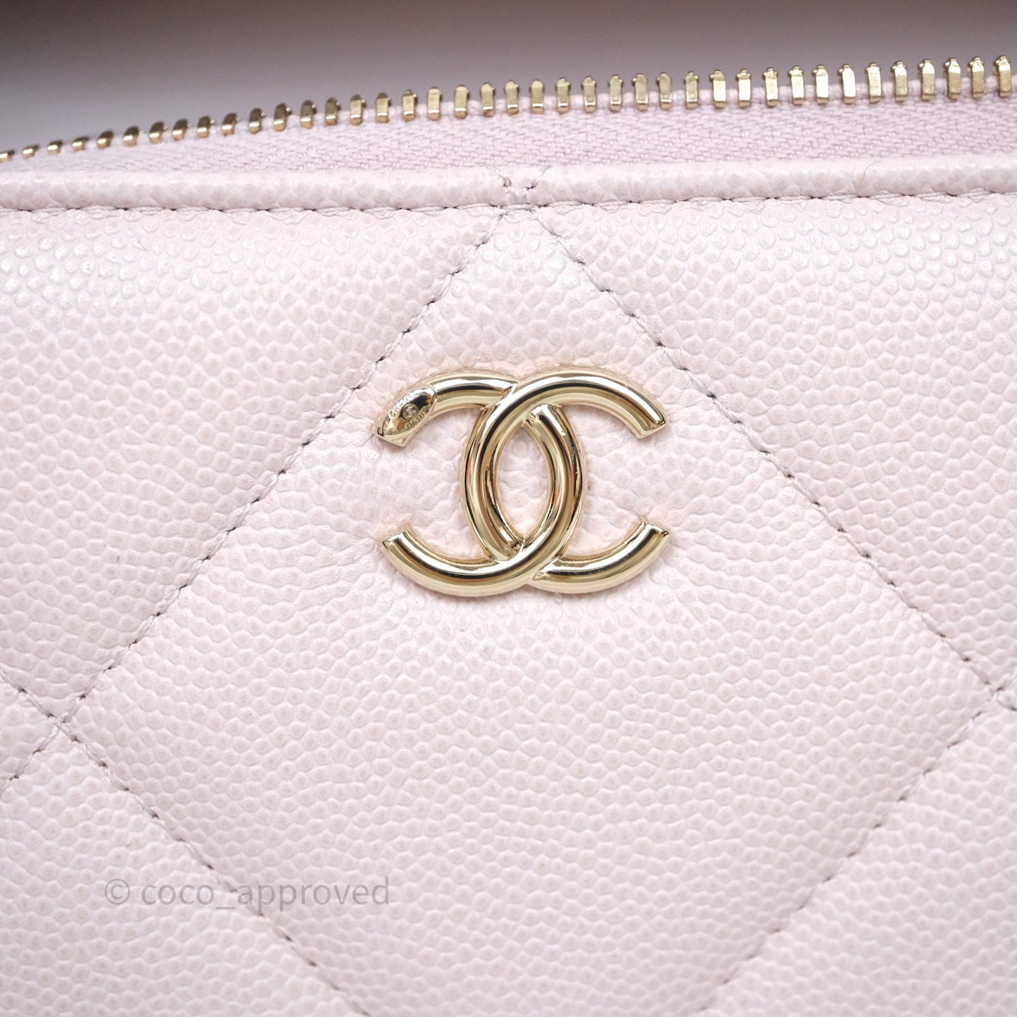 Chanel Top Handle Long Vanity with Chain Light Lilac Pink Caviar Gold Hardware