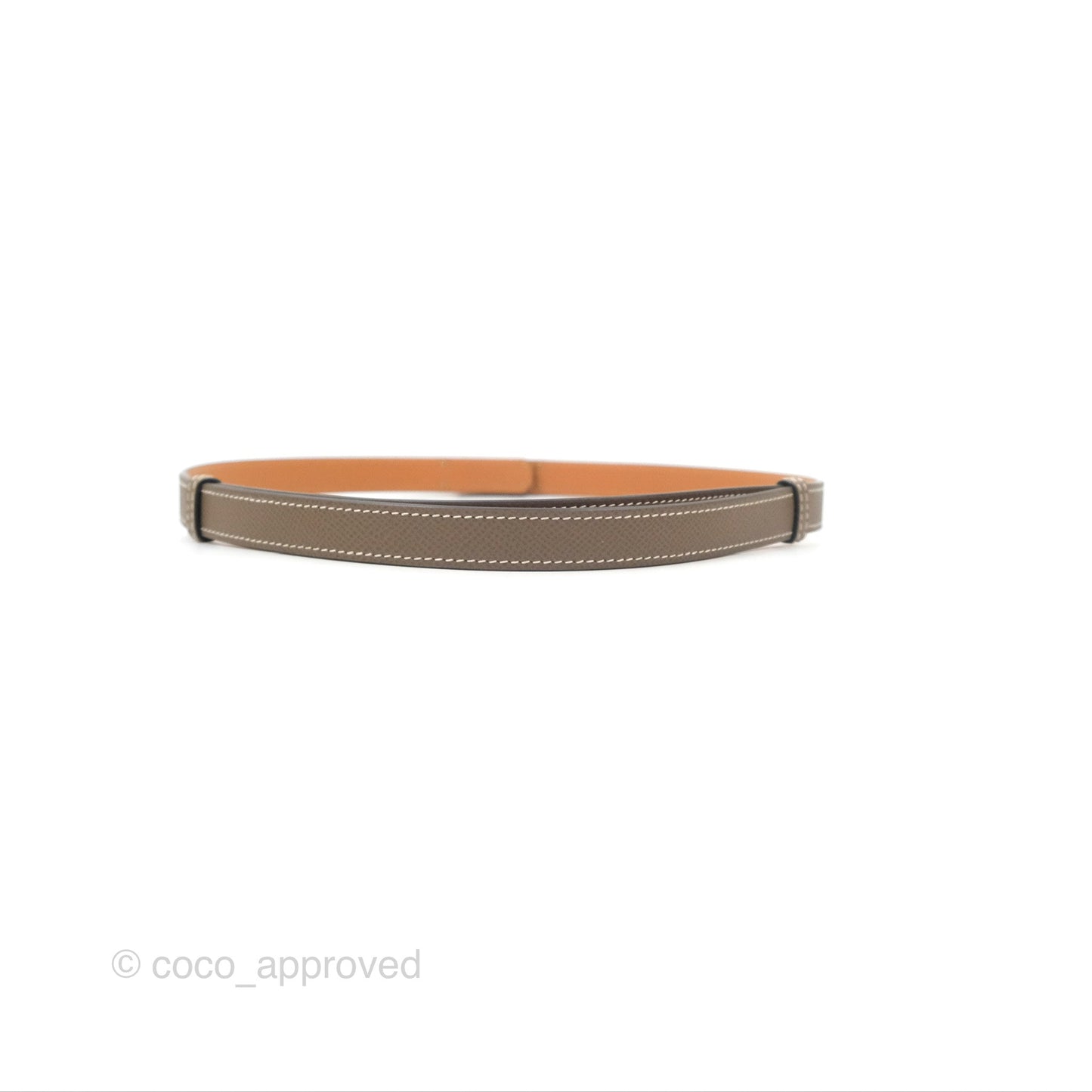 Hermès Kelly Buckle Belt Etoupe Epsom Rose Gold Hardware