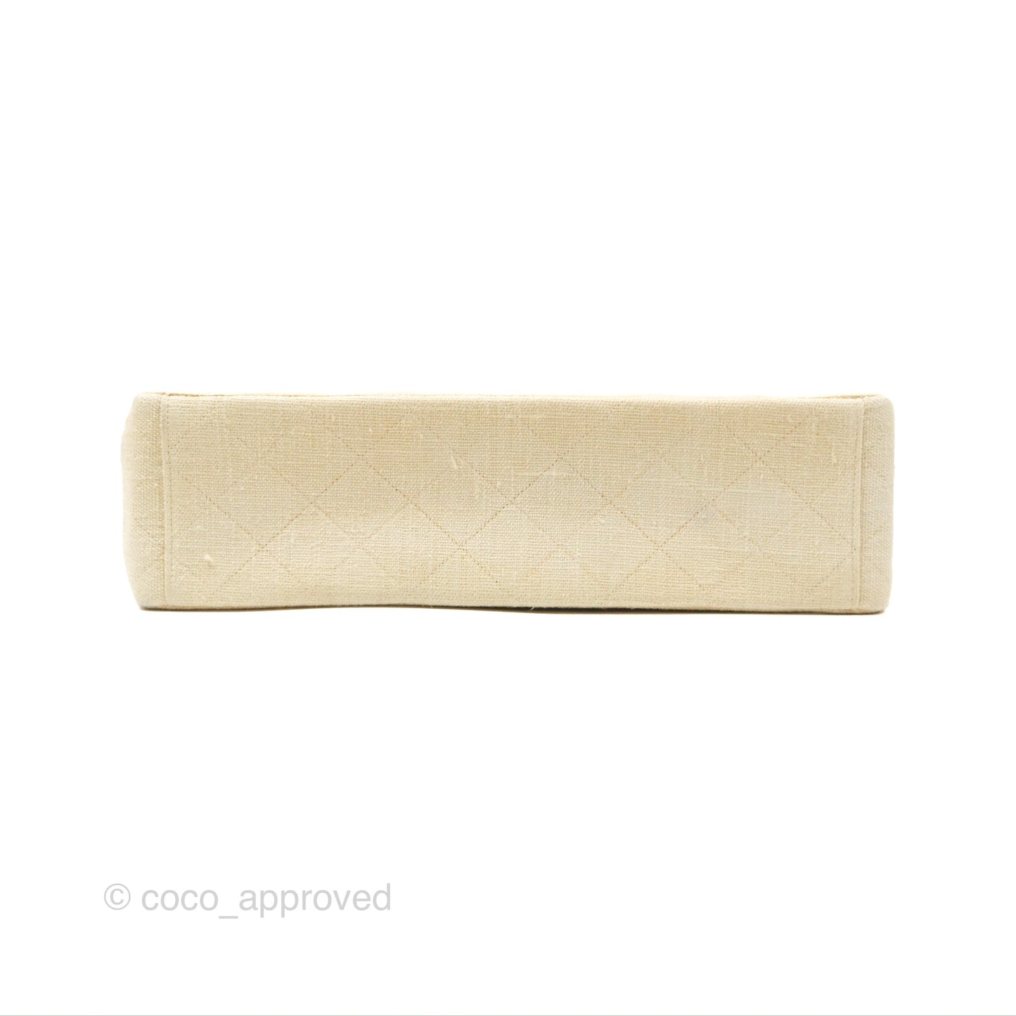 Chanel Vintage XL Jumbo Single Flap Beige Cotton Canvas 24K Gold Hardware
