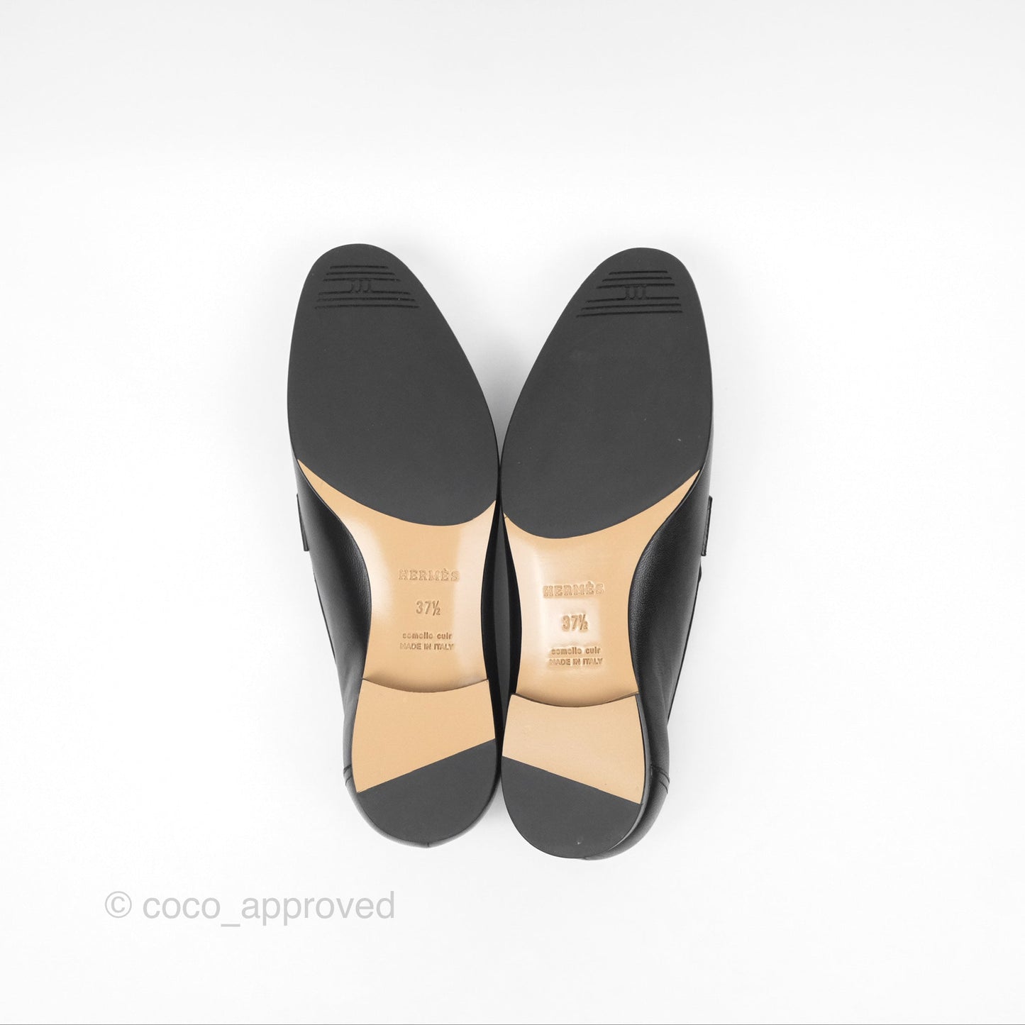 Hermès Paris Loafer Black Goatskin Palladium H Buckle Size 37.5