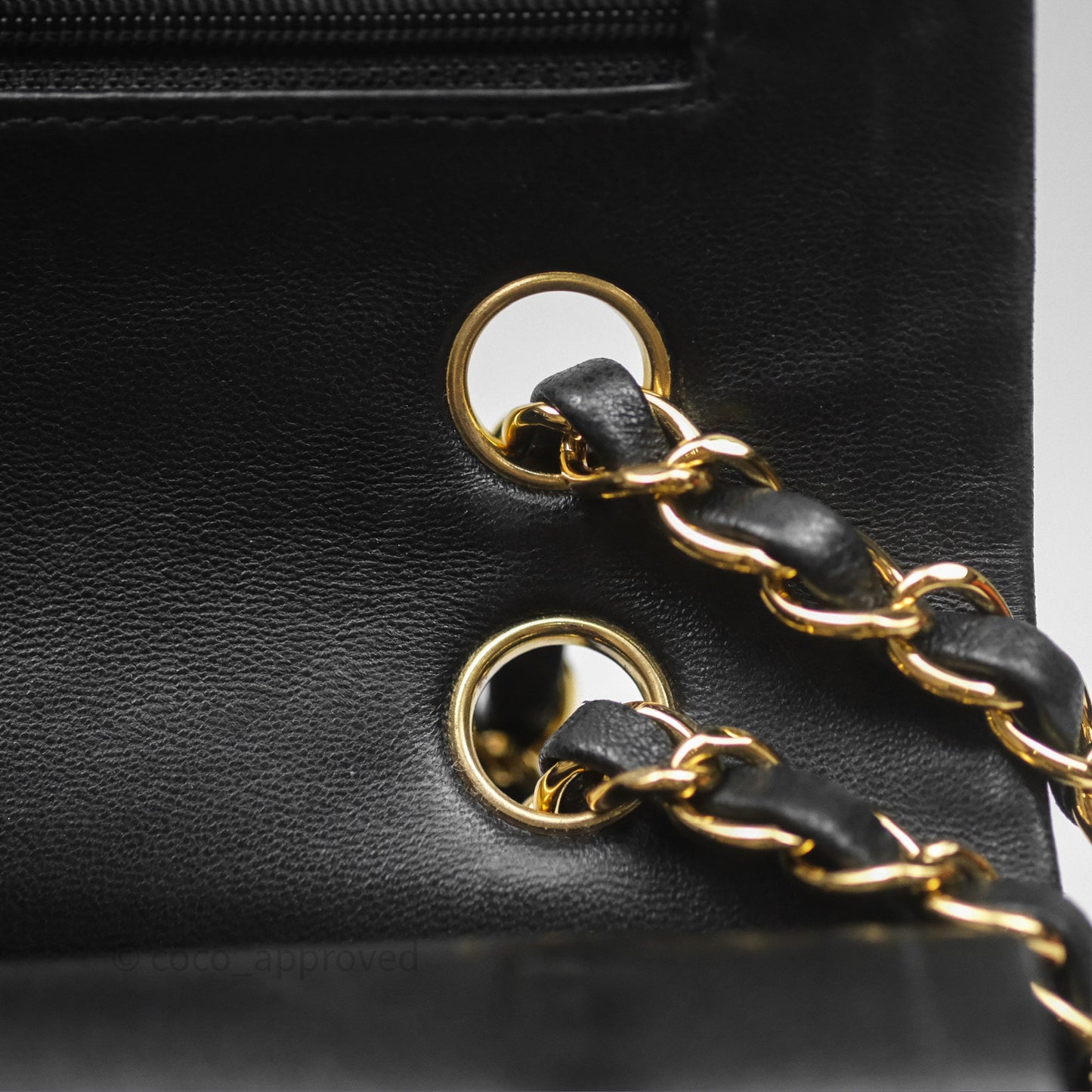 Chanel Classic M/L Medium Flap Quilted Black Lambskin Gold Hardware