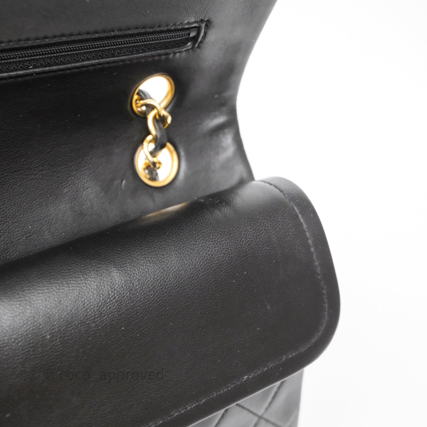 Chanel Vintage Medium Classic Flap Black Lambskin 24K Gold Hardware