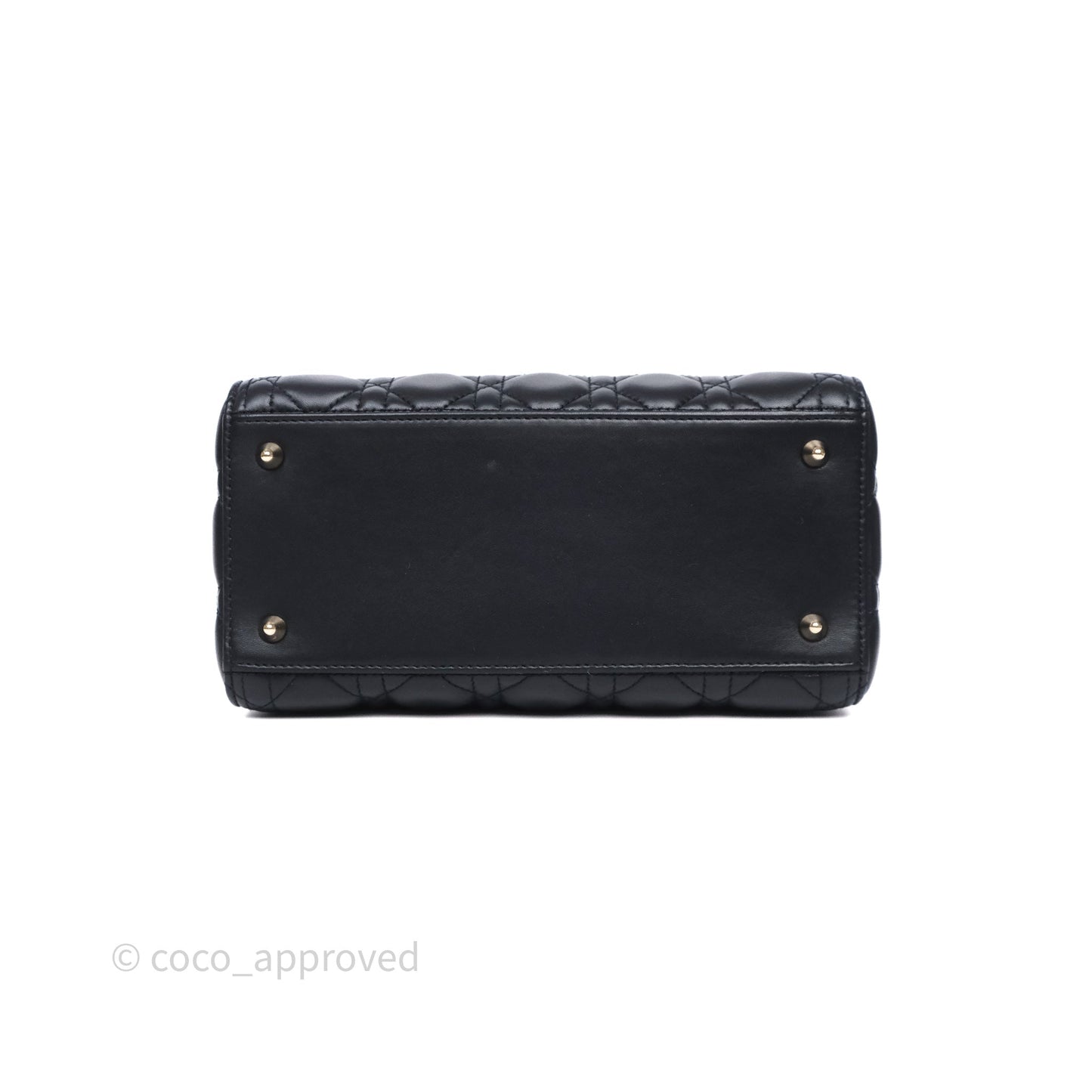 Christian Dior Medium Lady Dior Navy Lambskin Gold Hardware