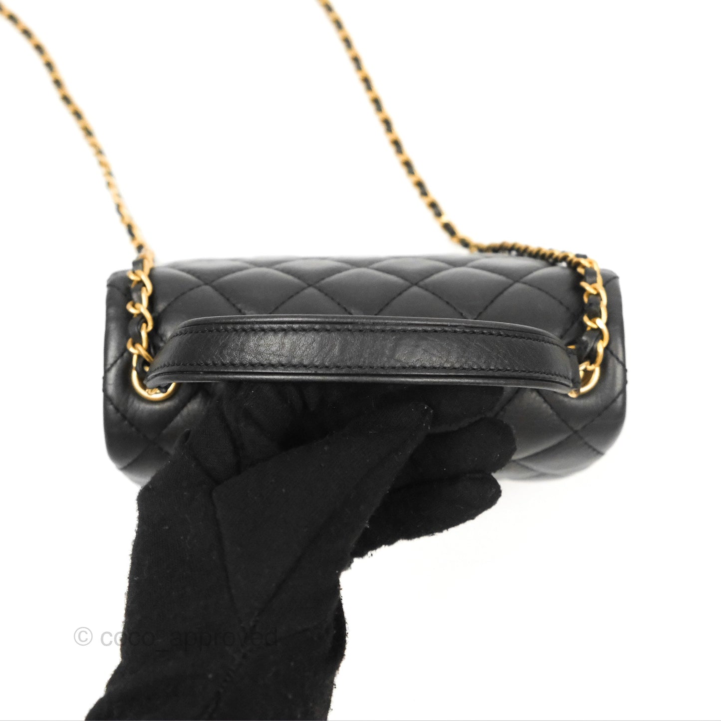Chanel Small Day Trip Quilted Black Calfskin Gold Hardware