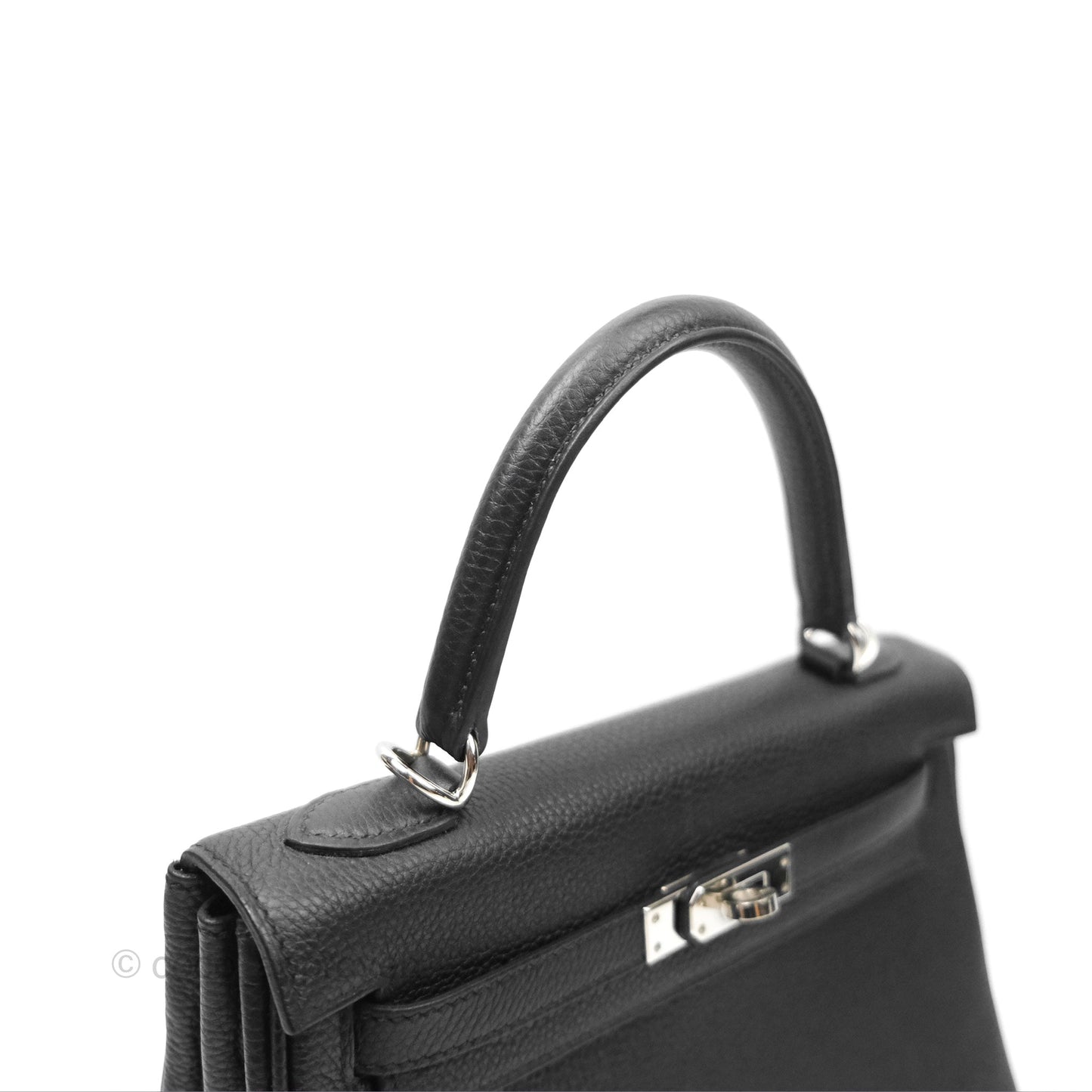 Hermès Retourne Kelly 25 Black Togo Palladium Hardware