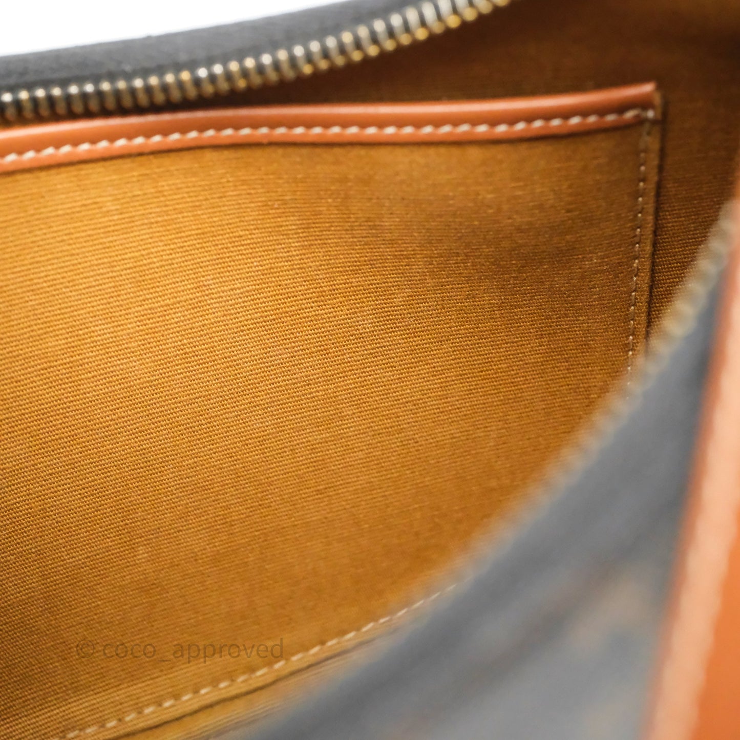Celine Medium Ava Bag In Triomphe Canvas Calfskin Tan