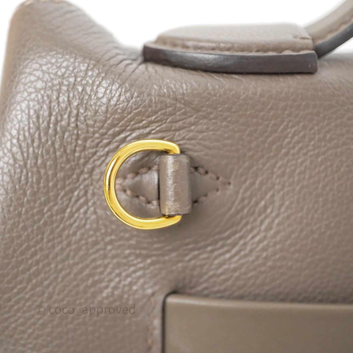 Hermès 24/24 21 Mini Gris Etain 8F Evercolor/ Swift Gold Hardware