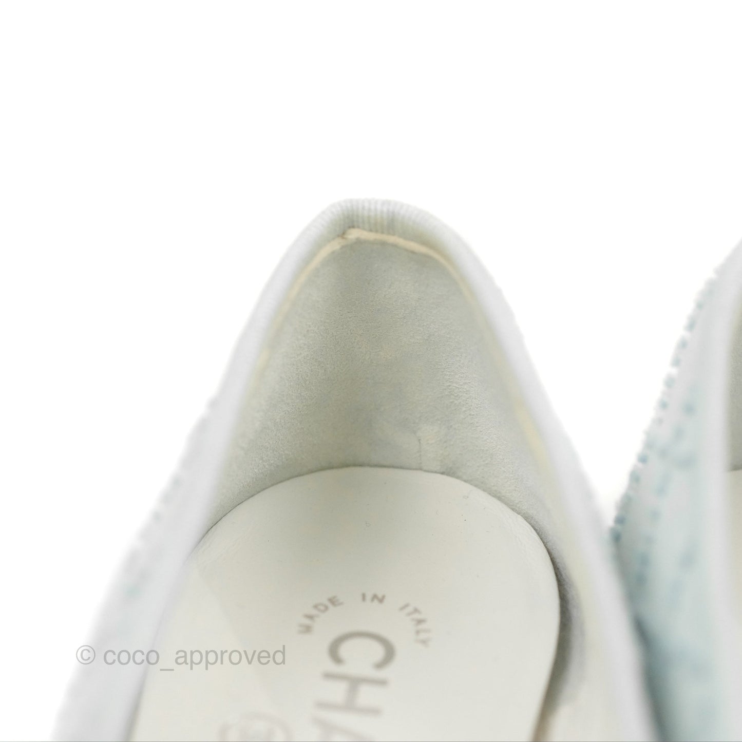 Chanel Ballerina Flats Light Blue/Black Size 37.5