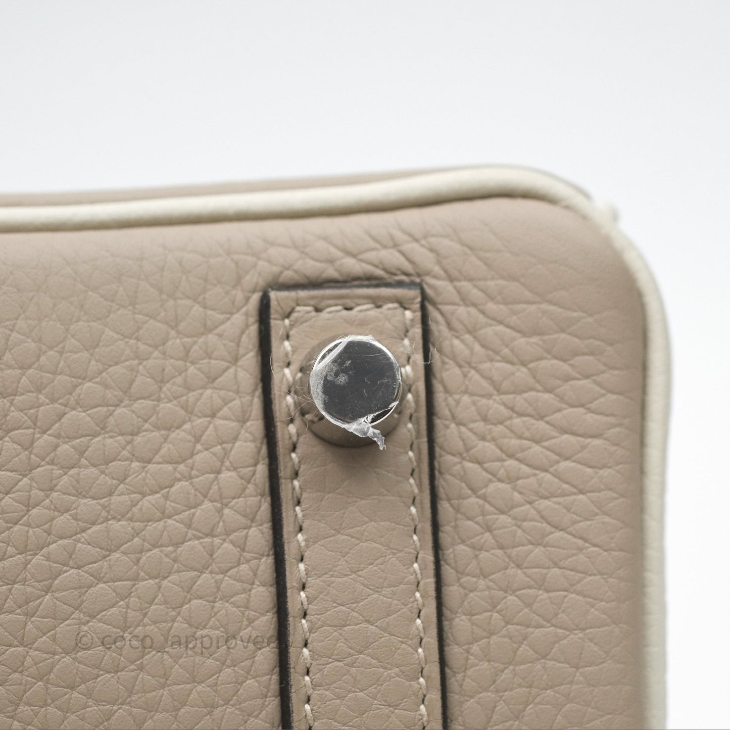 Hermès Birkin 25 Special Order Retourne Gris Tourterelle 81 / Beton 8L Clemence Brushed Palladium Hardware