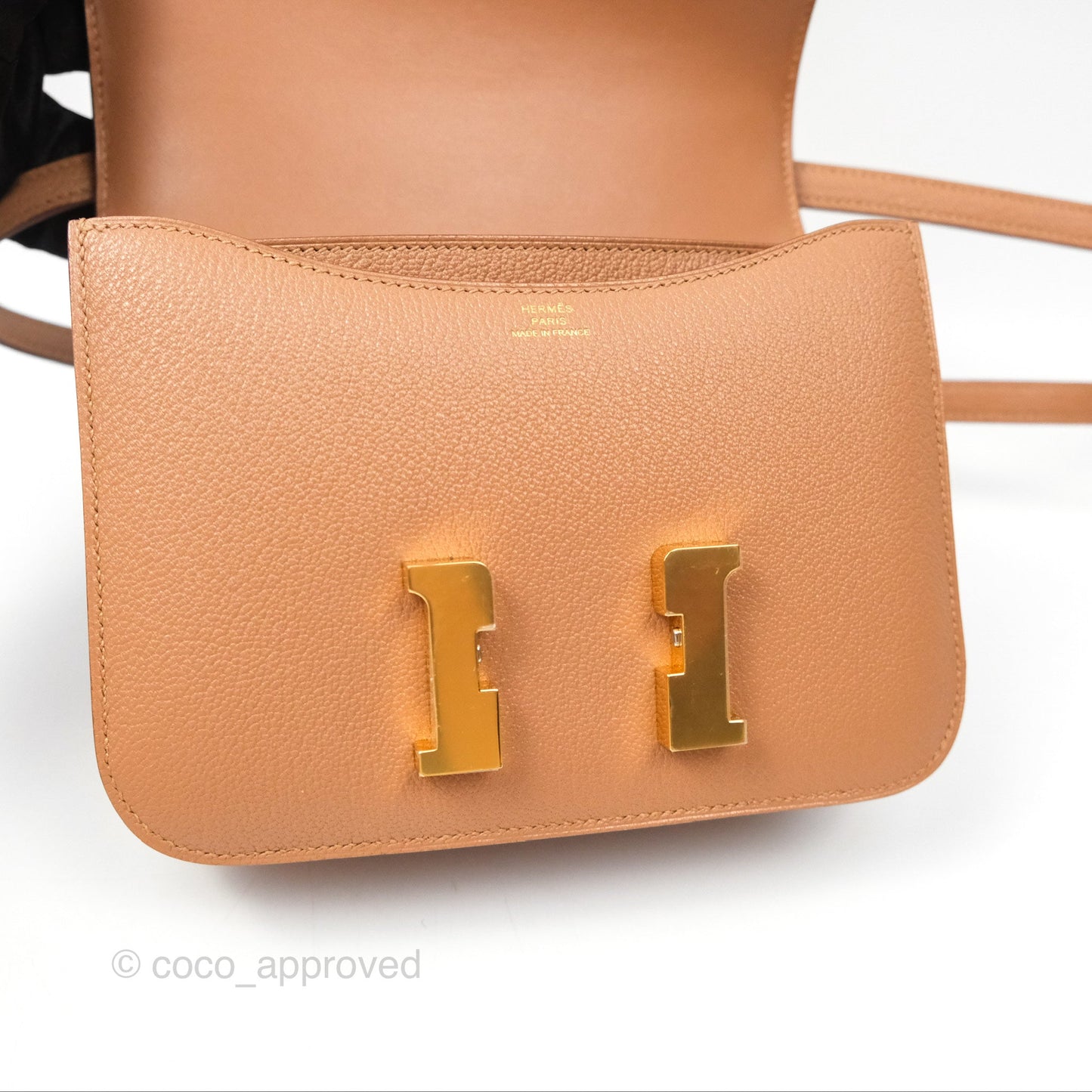 Hermès Constance Mini 18cm Mirror Quebracho Chevre Mysore Gold Hardware