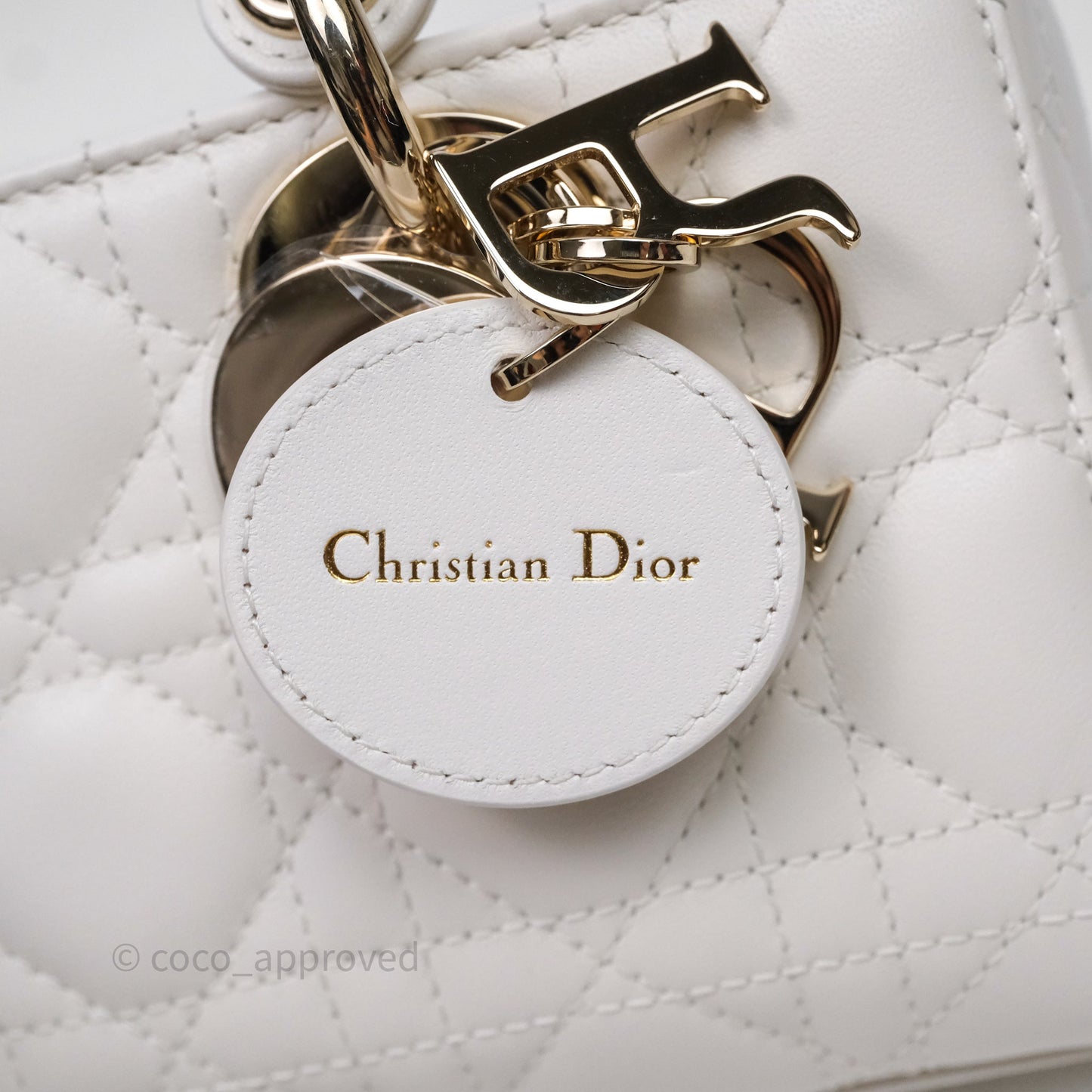 Christian Dior Mini Lady D-Joy White Light Gold Hardware