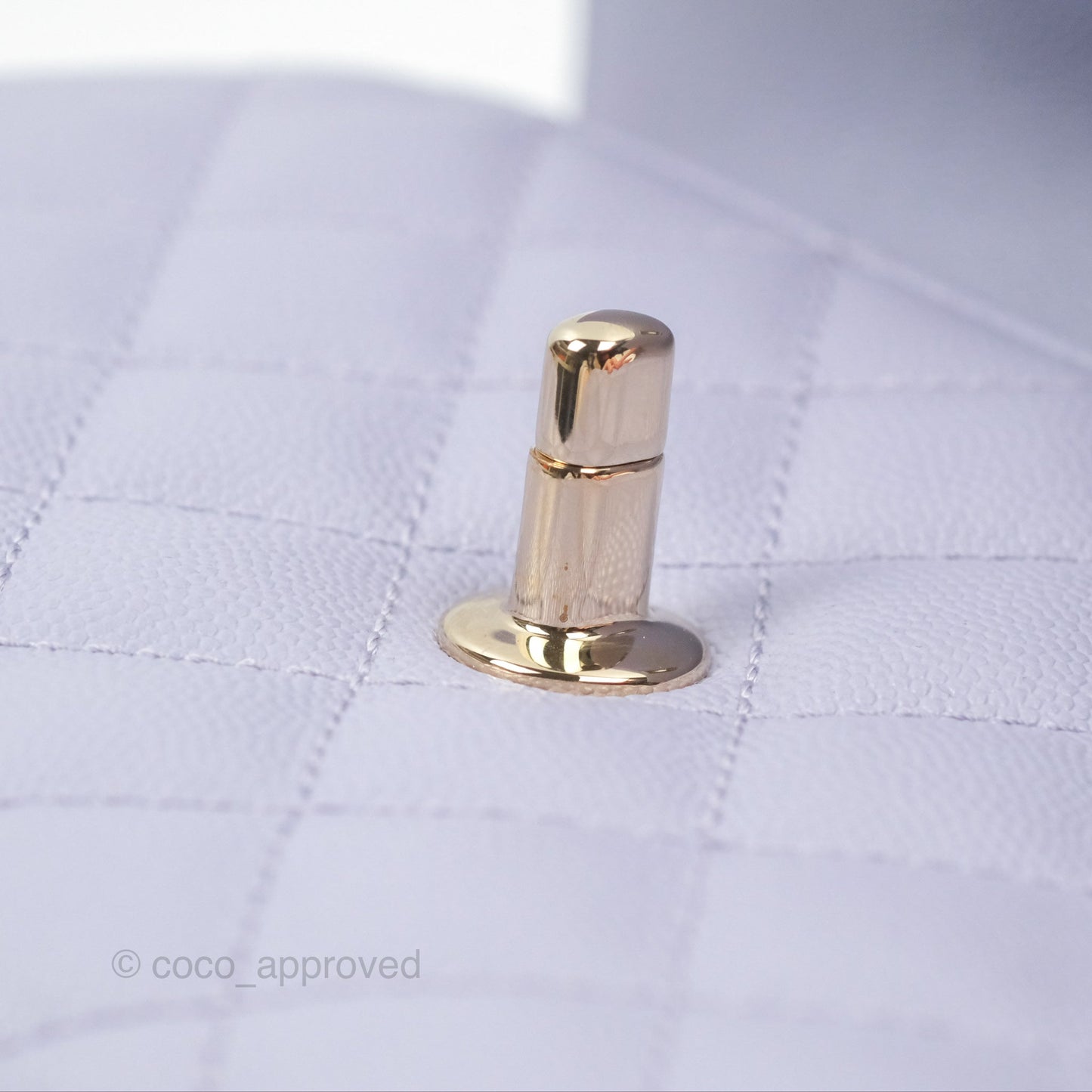 Chanel Small Coco Handle Lilac Caviar Gold Hardware