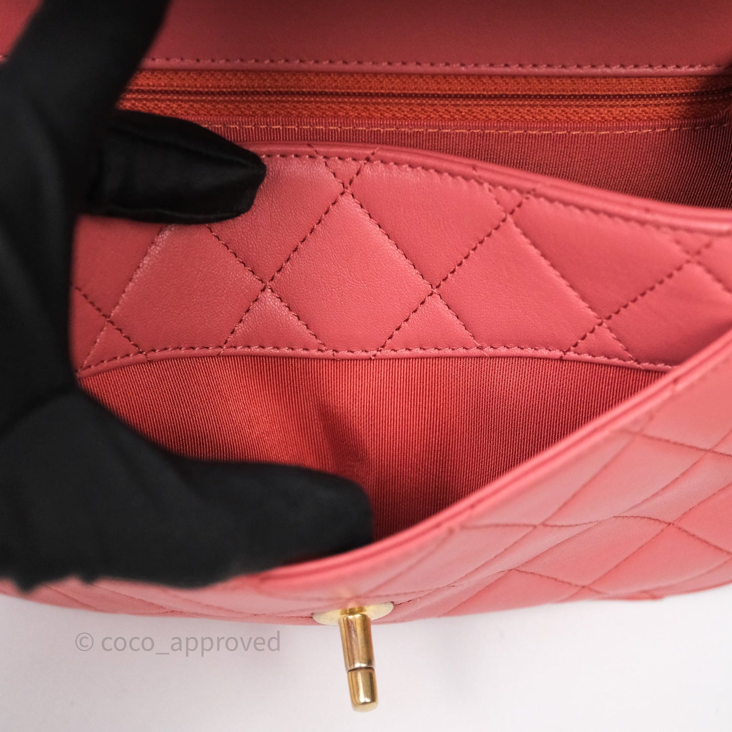 Chanel Quilted Chain Infinity Handle Bag Pink Lambskin Aged Gold Hardware