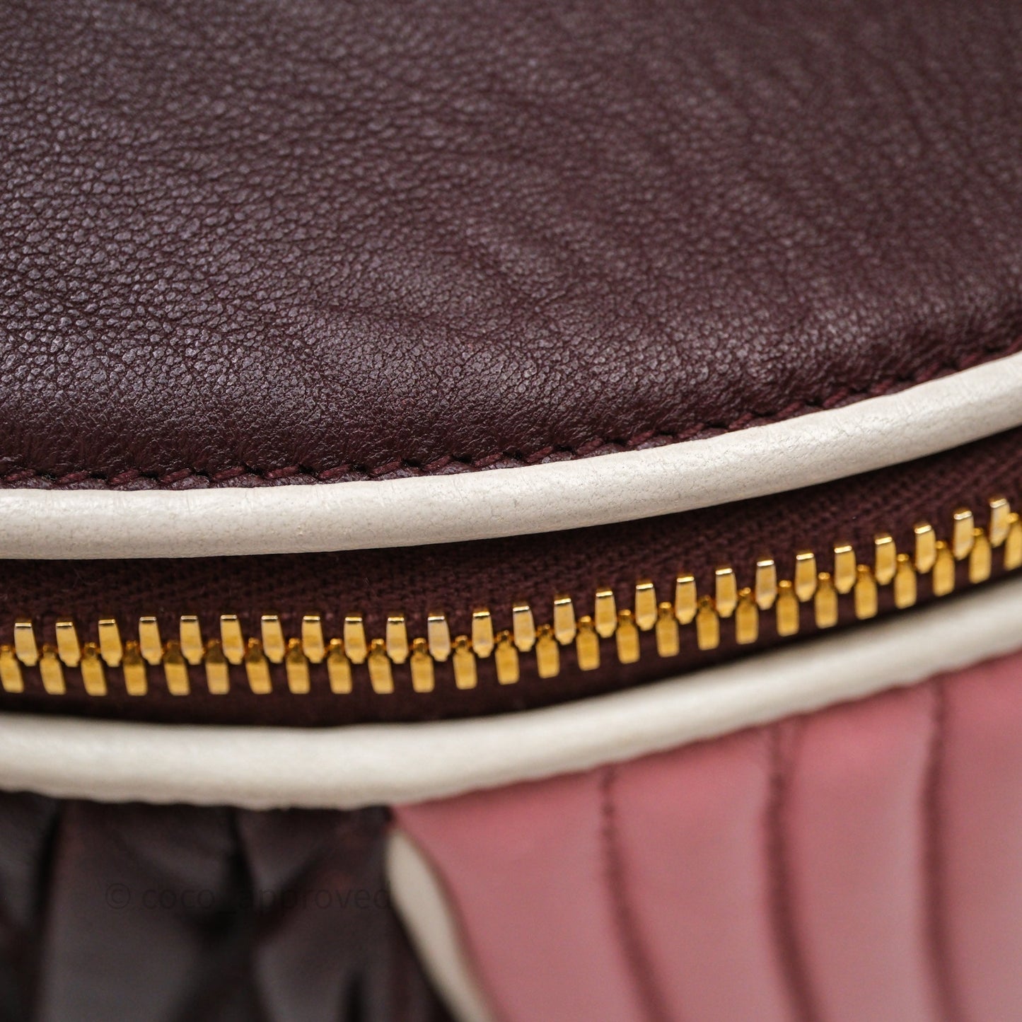 Miu Miu Bumbag Burgundy/Pink Gold Hardware