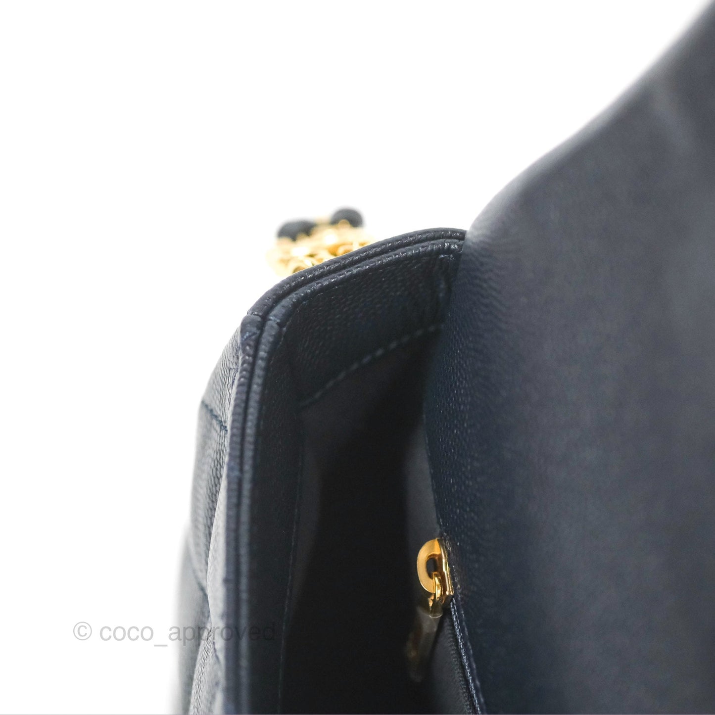 Chanel Quilted CC You Flap Navy Blue Caviar Gold Hardware 23C
