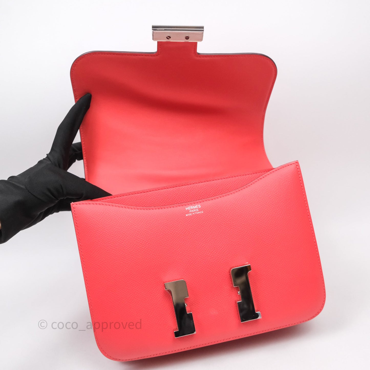 Hermès Constance 24 Rose Jaipur T5 Epsom Palladium Hardware
