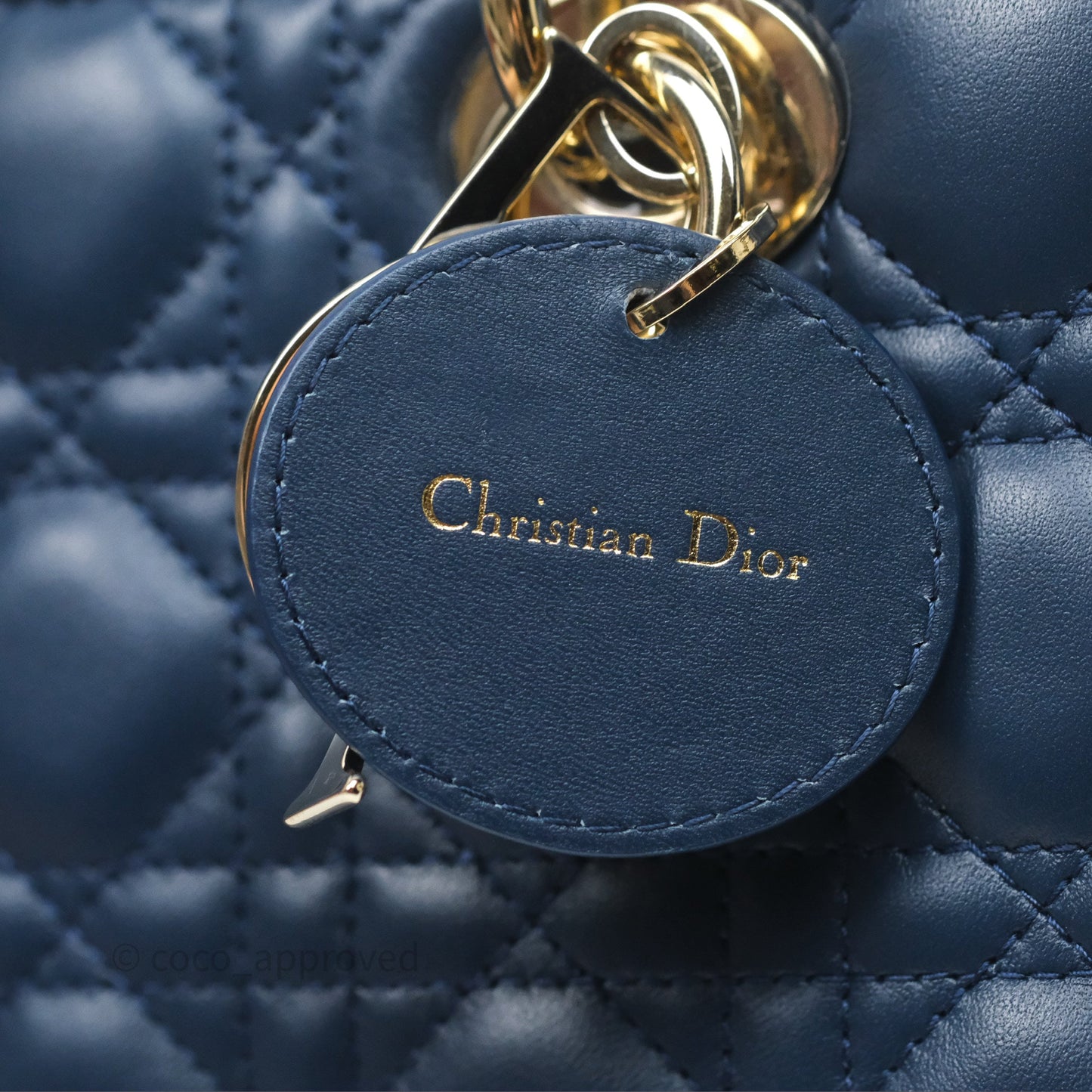 Christian Dior Medium Lady D-Joy Bag Deep Ocean Blue Cannage Lambskin
