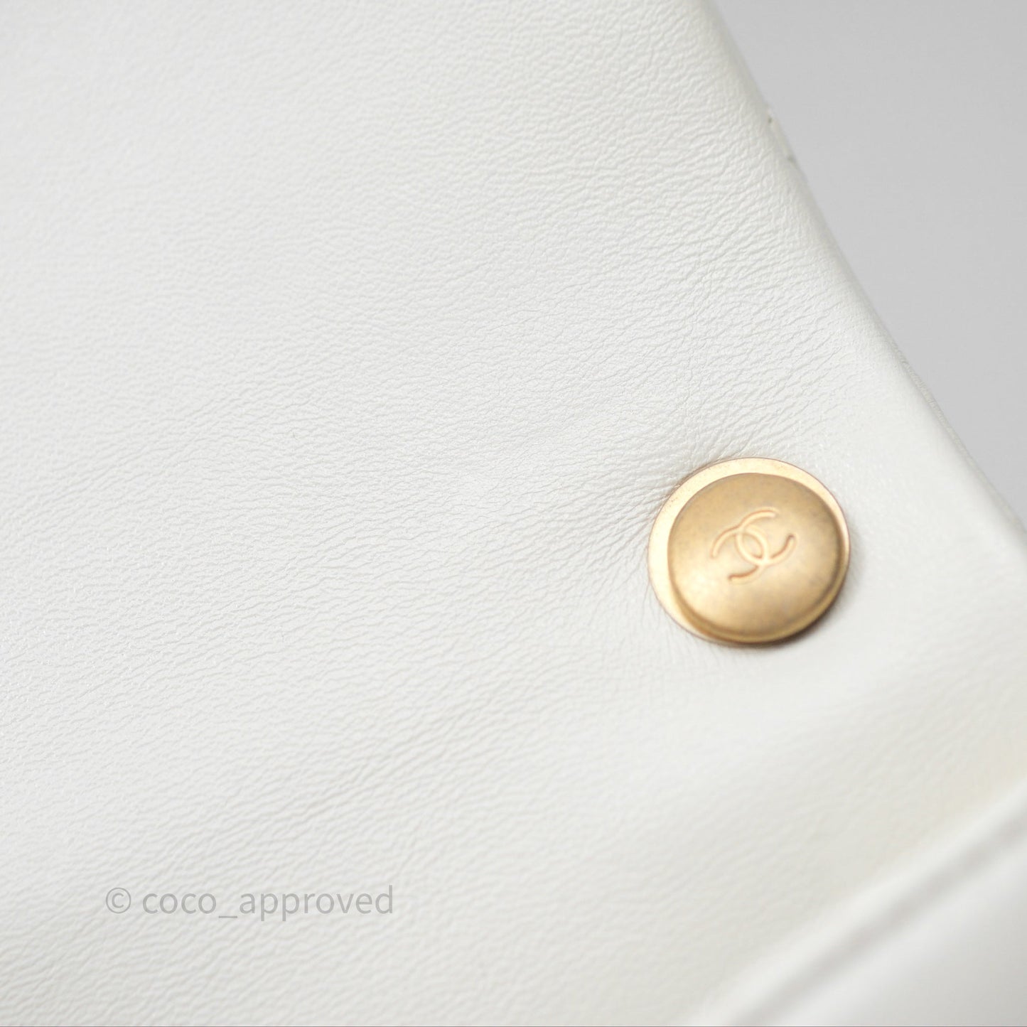 Chanel Quilted Double Pearl Adjustable Chain Flap Bag White Lambskin Aged Gold Hardware 24S