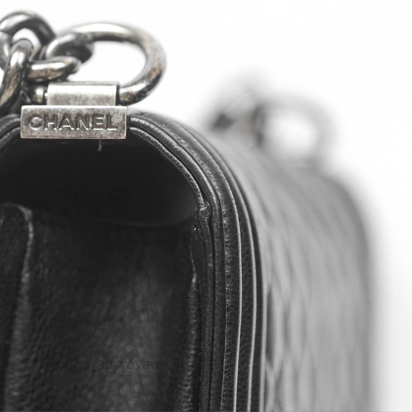 Chanel Medium Boy Quilted Black Calfskin Ruthenium Hardware