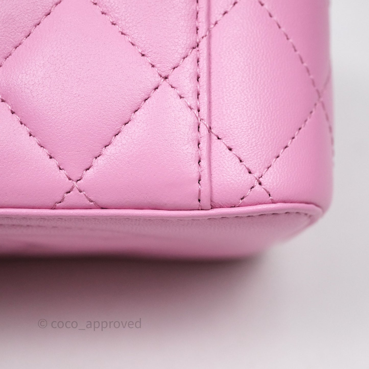 Chanel Vanity Rectangular Top Handle Pink Mint Green Lambskin Gold Hardware